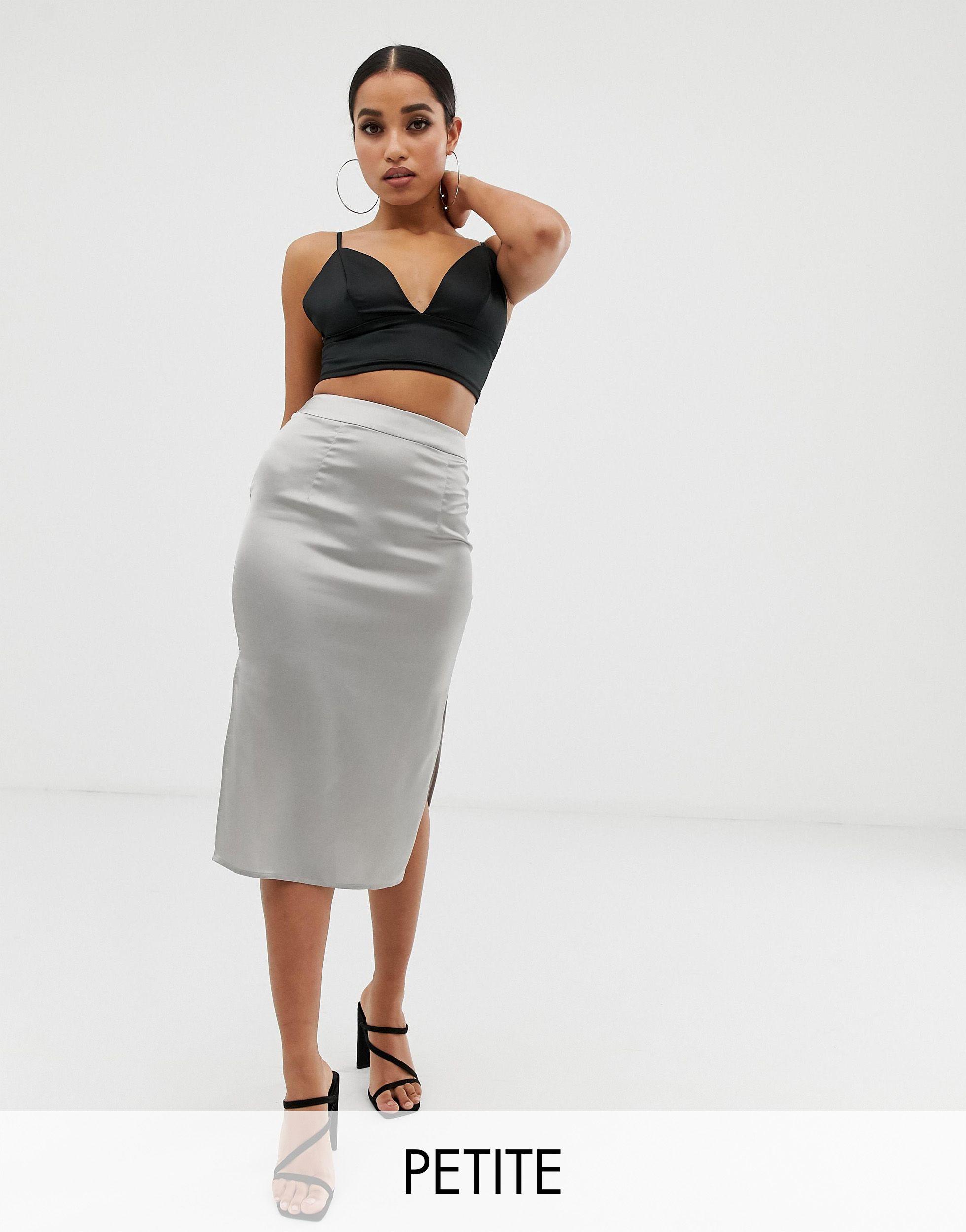 satin split midi dress