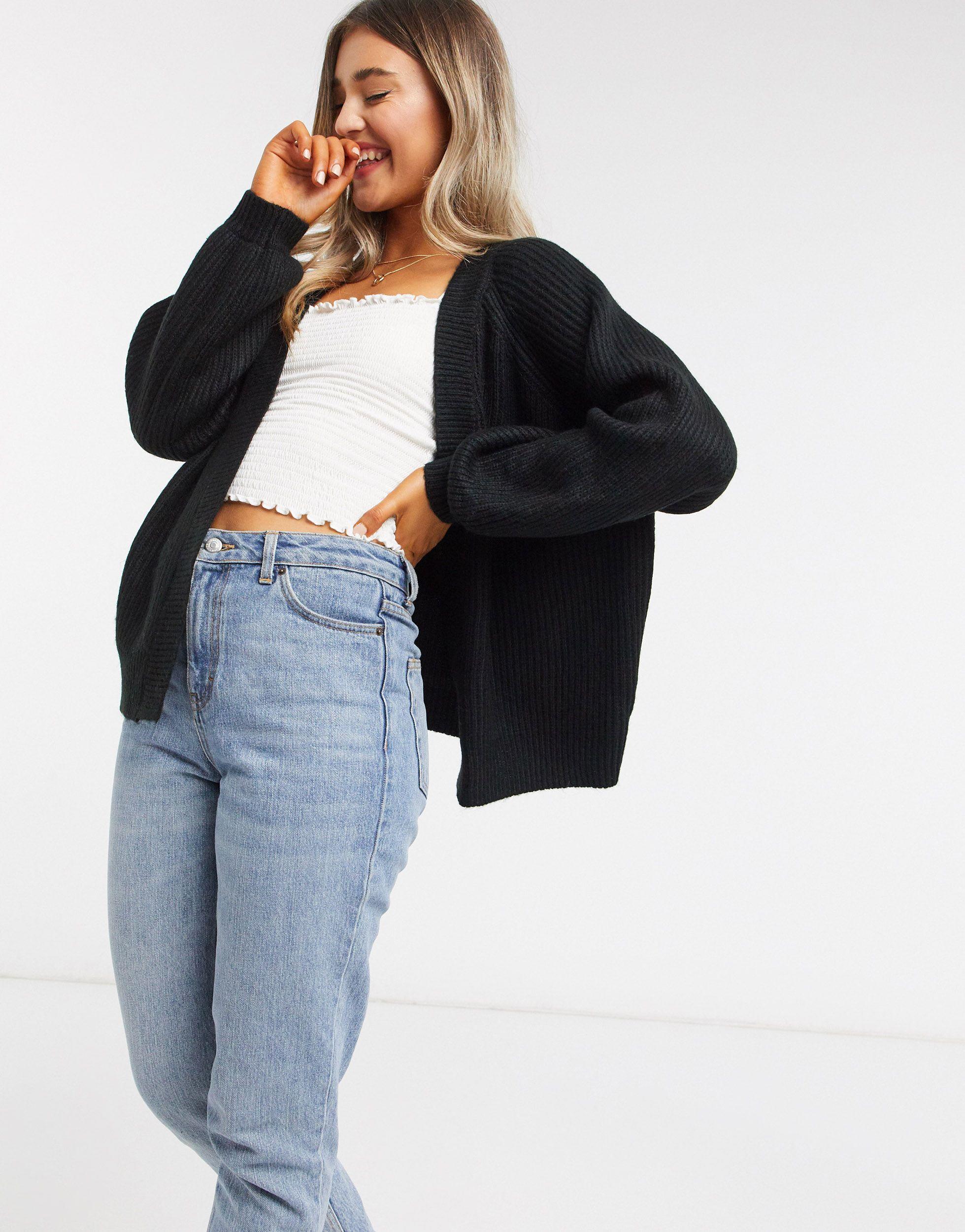 black boxy cardigan