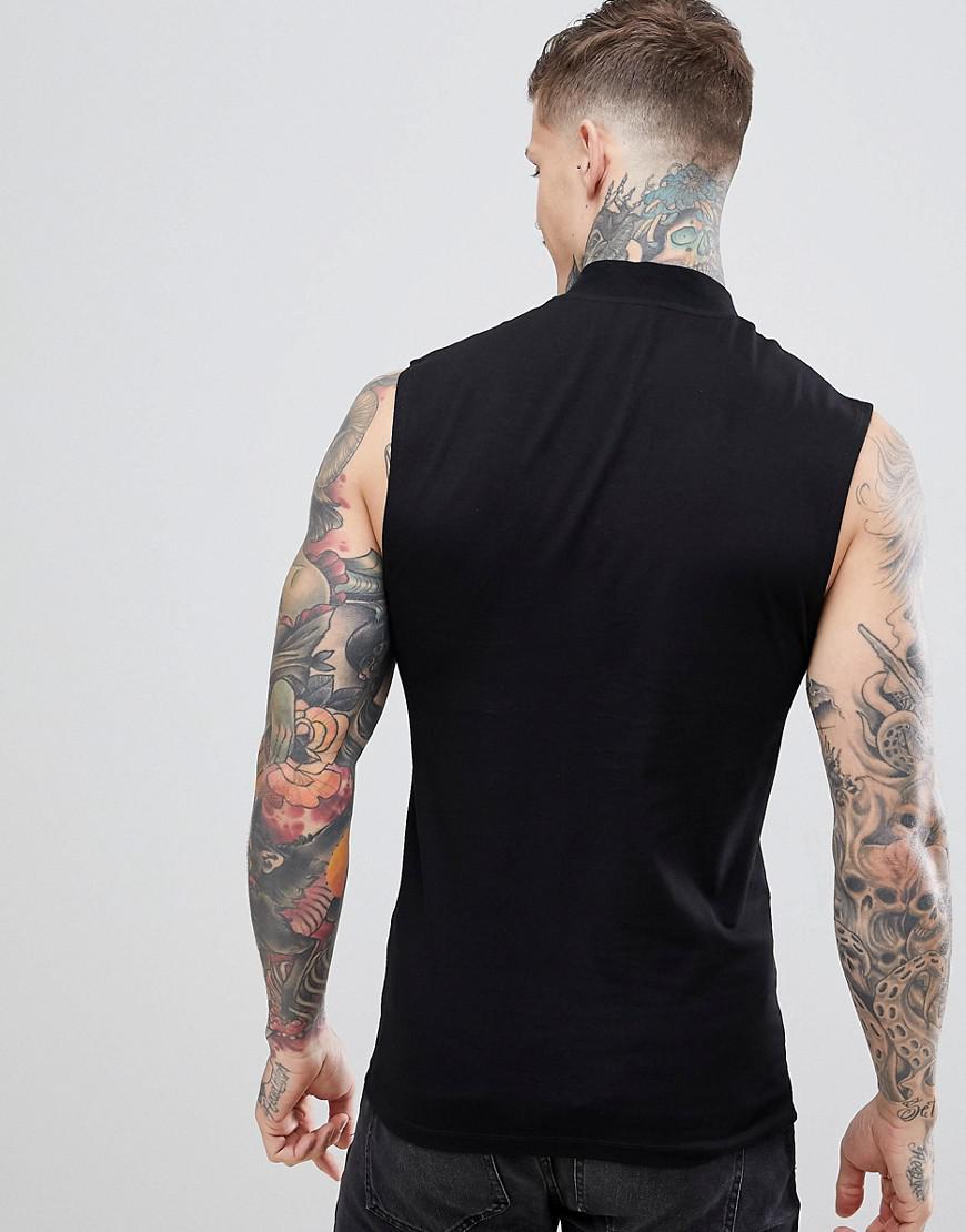 ASOS Muscle Fit Sleeveless T-shirt With 