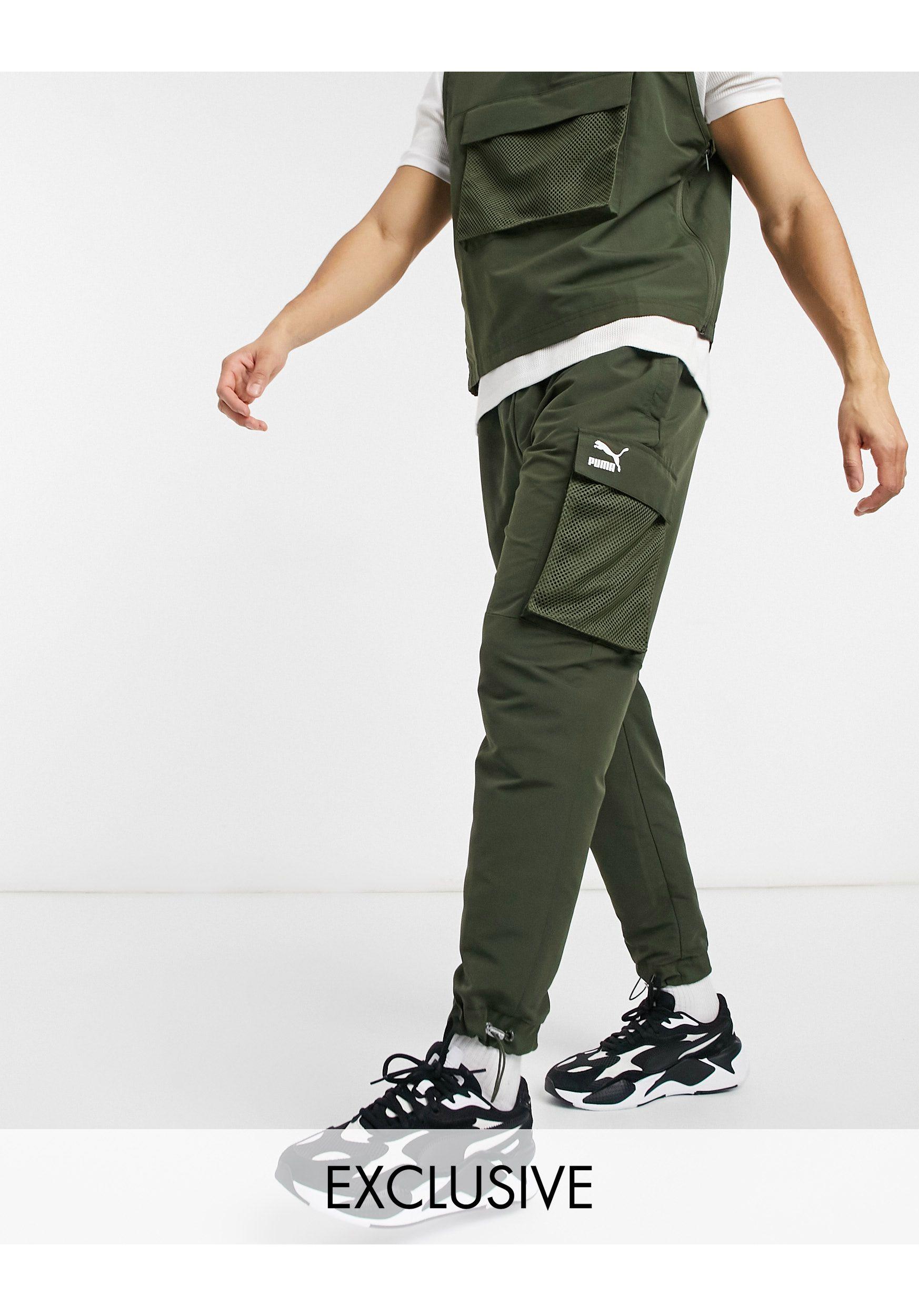 PUMA Synthetic Avenir Logo Cargo Pant in Green for Men | Lyst