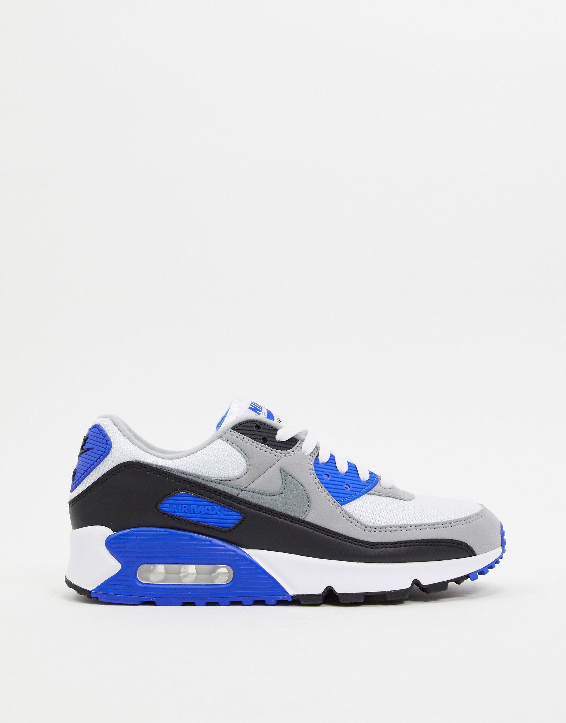 Nike Leather Air Max 90 in White (Blue) for Men | Lyst