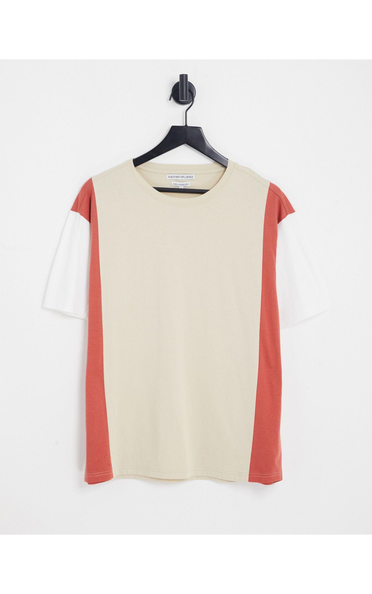 Another Influence Colour Block T-shirt in Natural for Men | Lyst