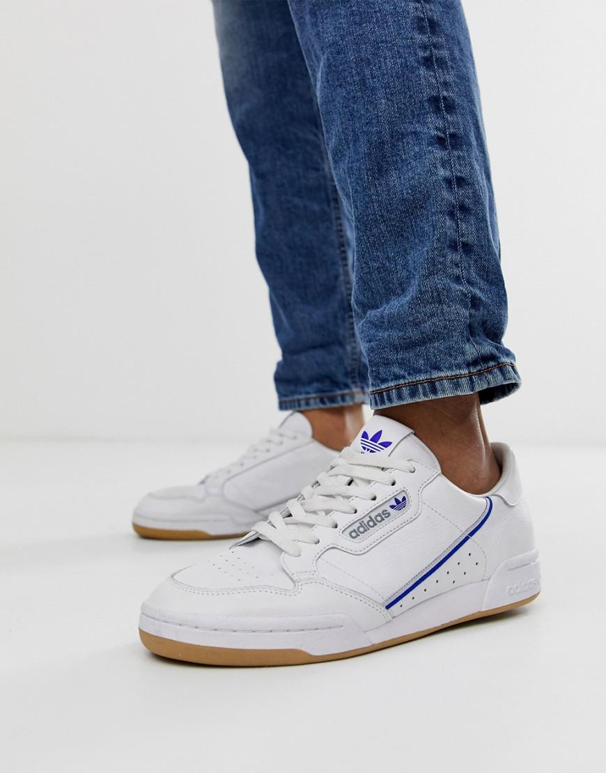 adidas originals continental 80s trainers in triple white