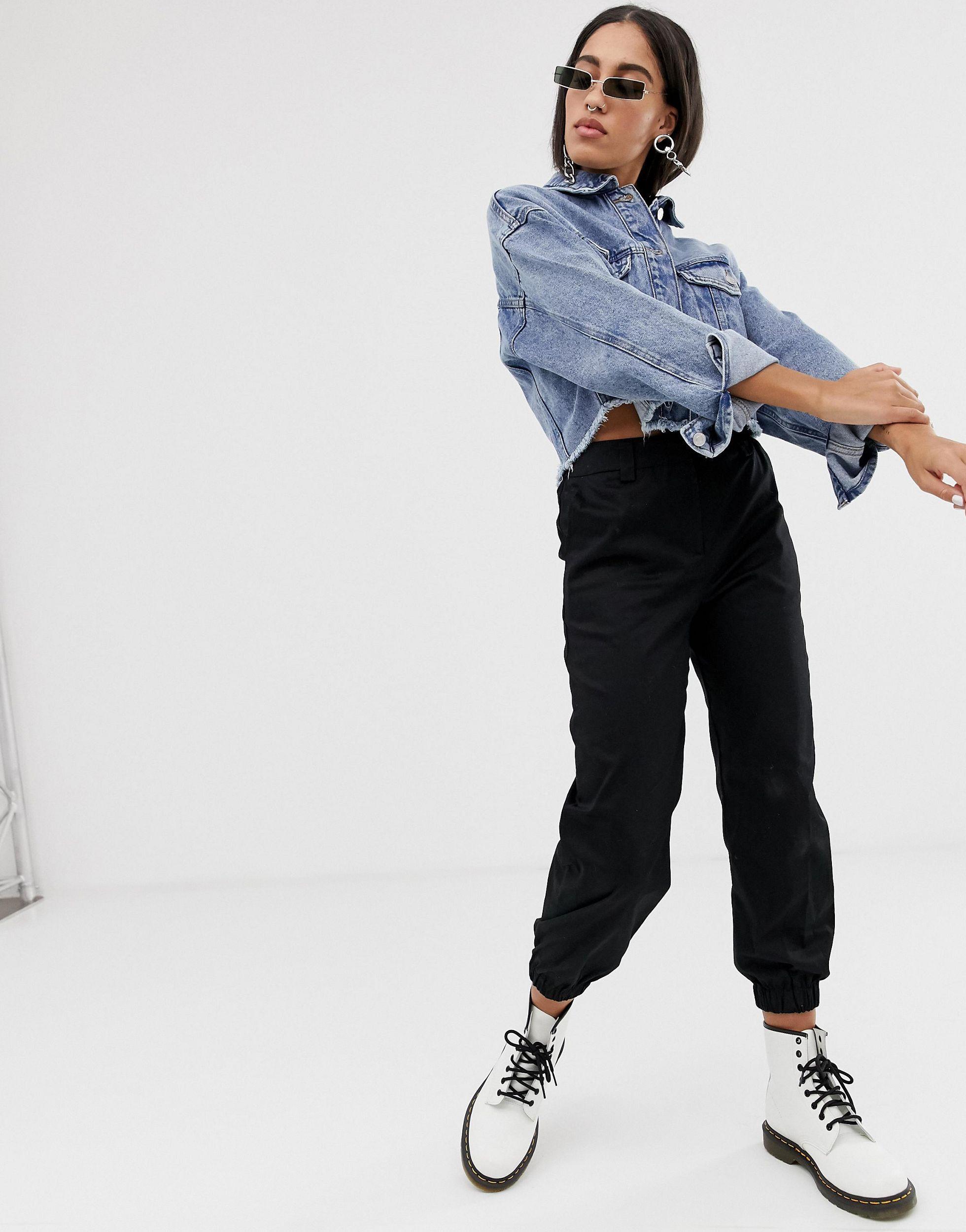 bershka cropped denim jacket