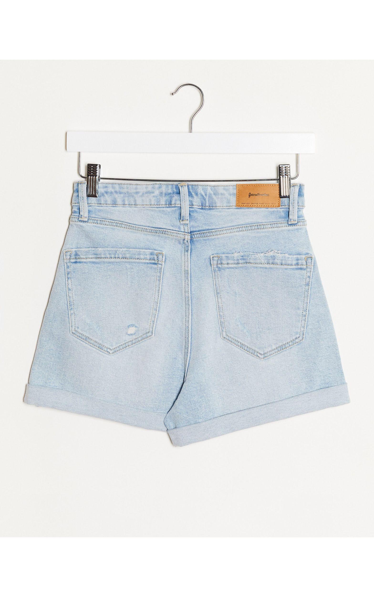 Stradivarius Denim Mom Slim Short With 