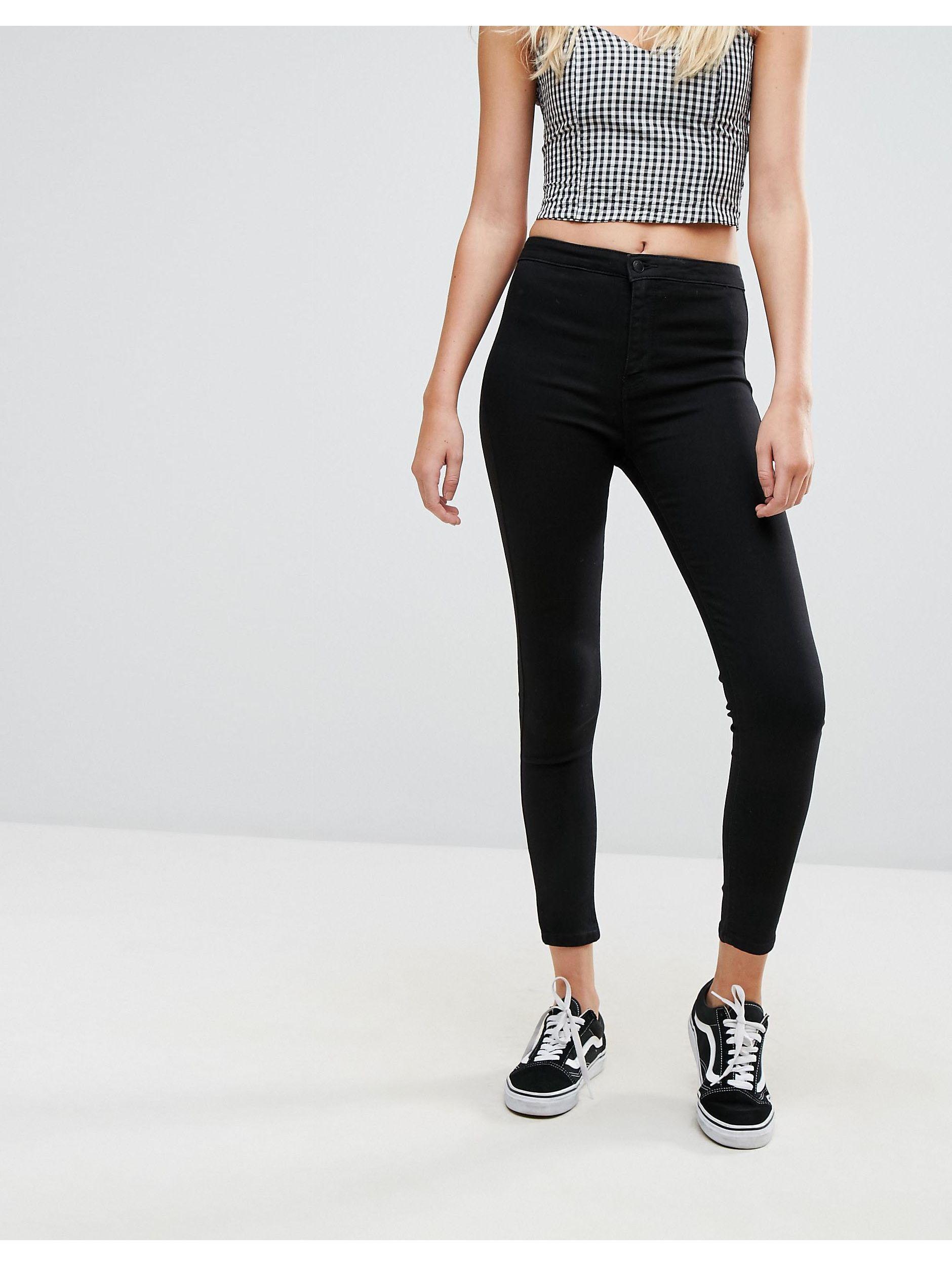 Bershka Denim Skinny jegging Met Hoge Taille in het Zwart | Lyst NL