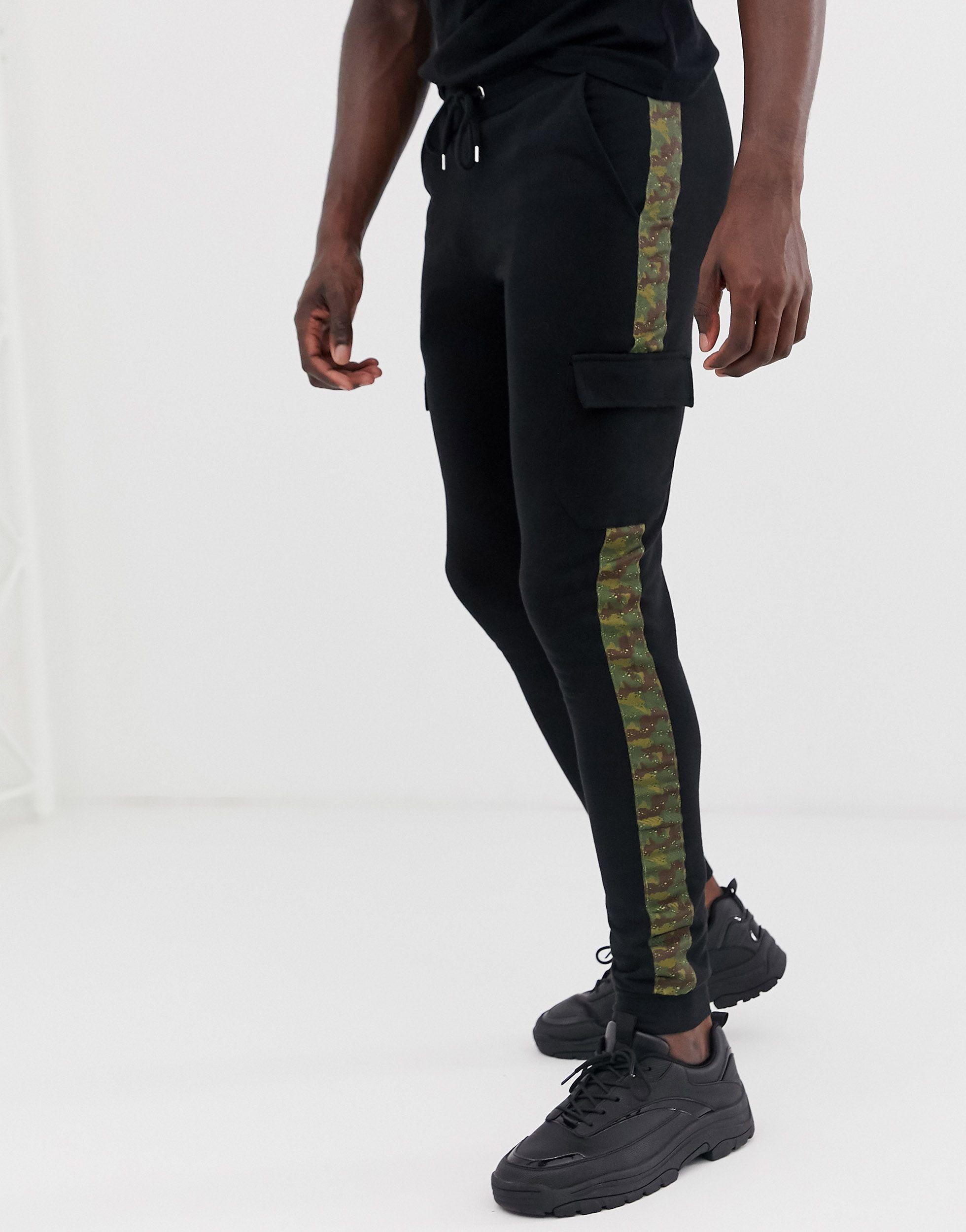 camo side stripe joggers