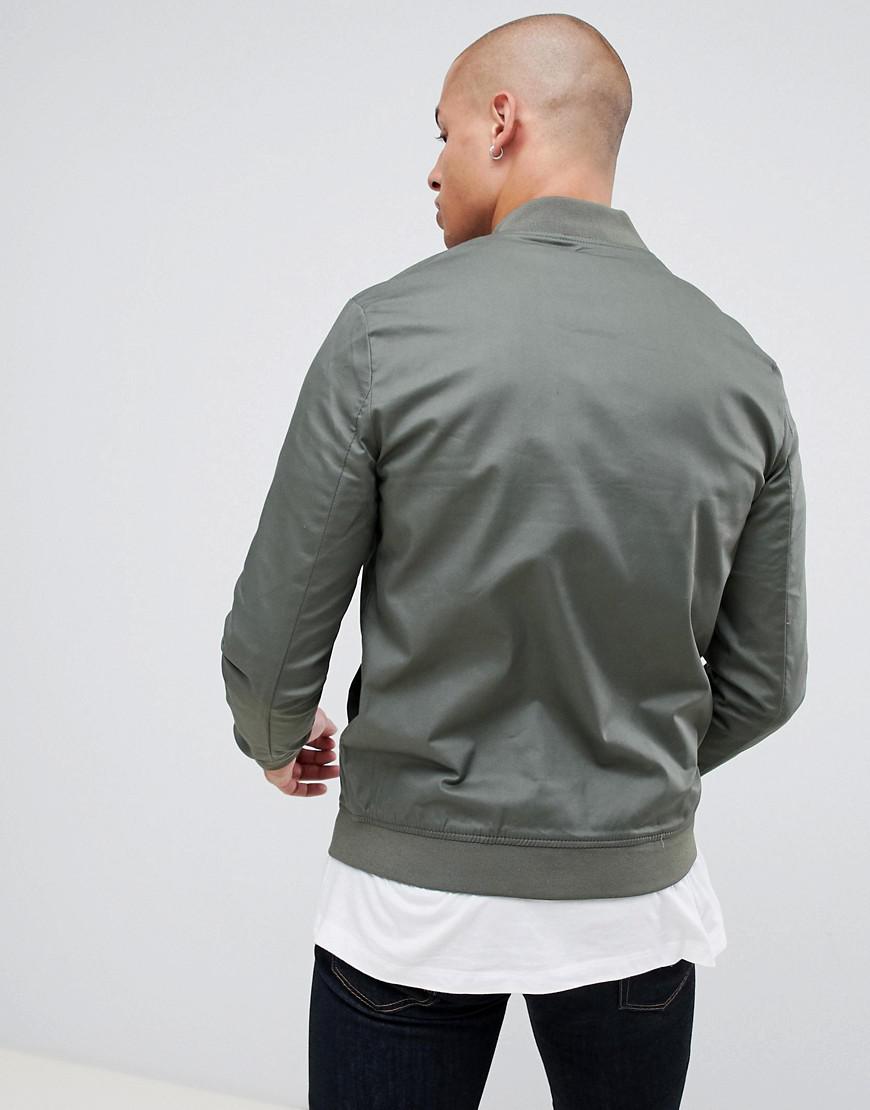 muscle fit bomber jacket
