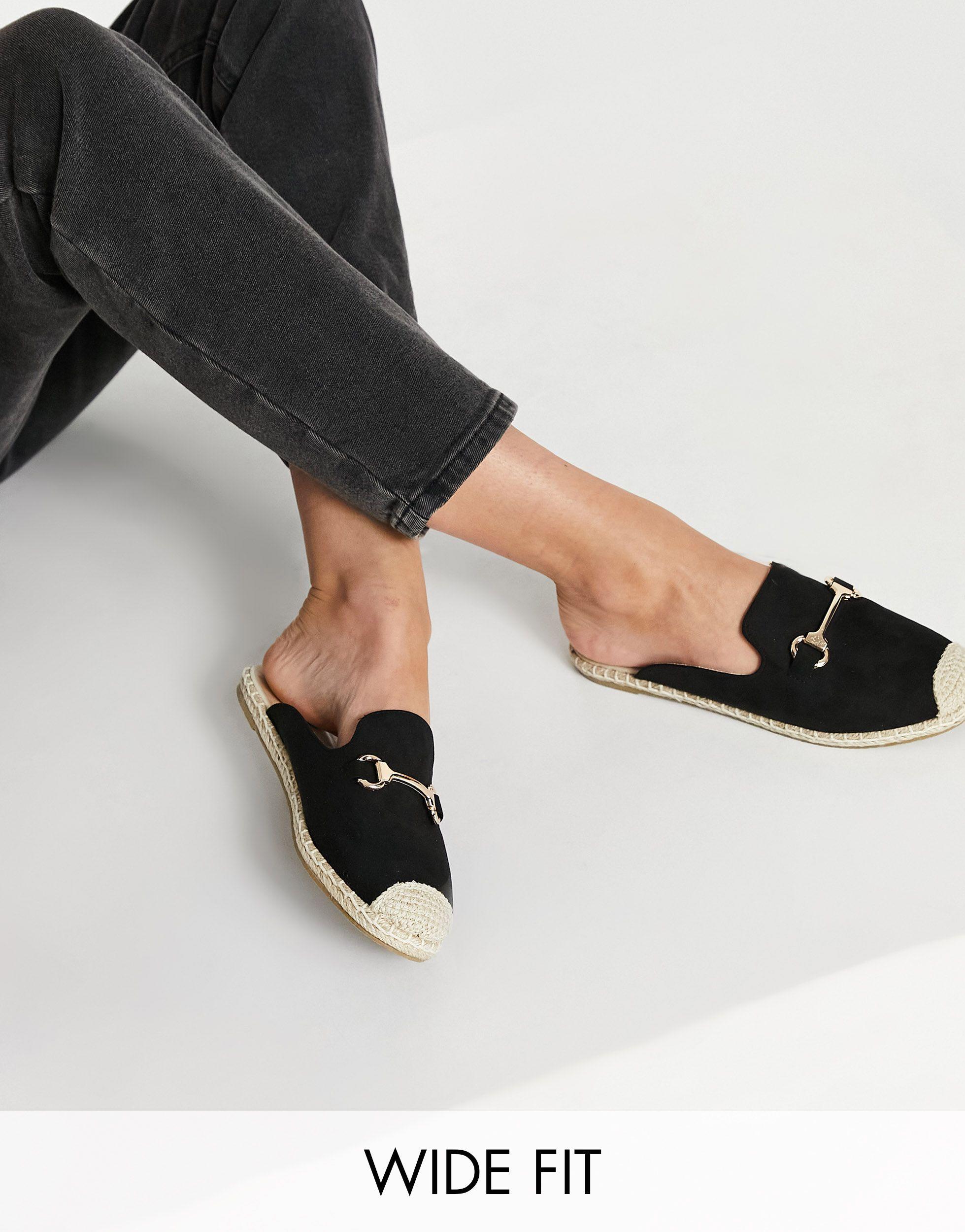 wide fit mules flat