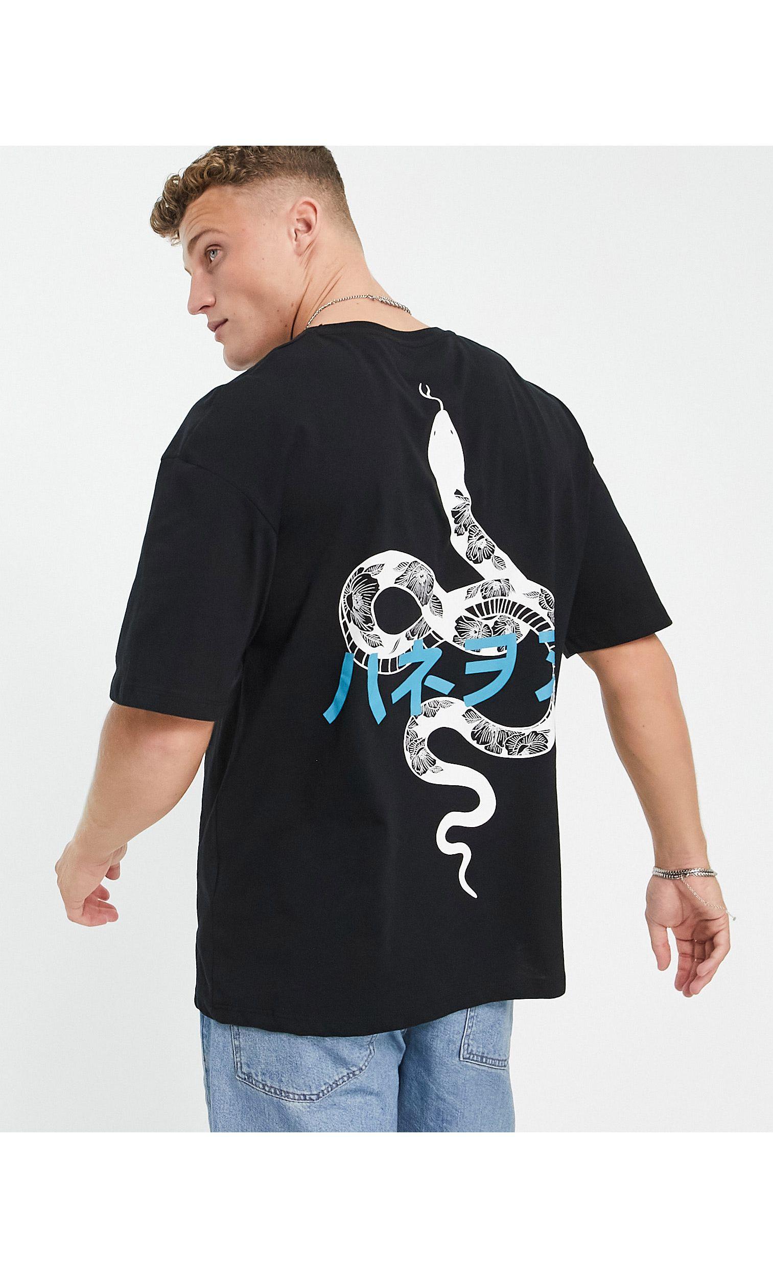 Jack & Jones Originals Oversized T-shirt With Snake Back Print in Blue for  Men | Lyst
