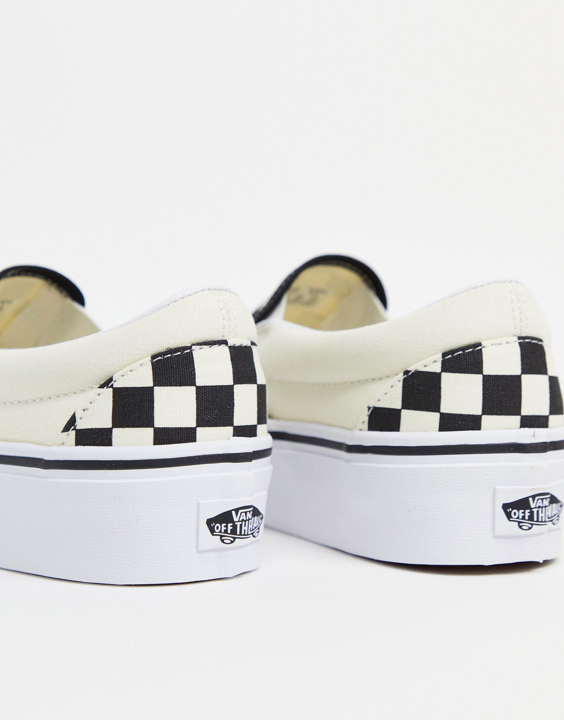 vans platform checkered slip on