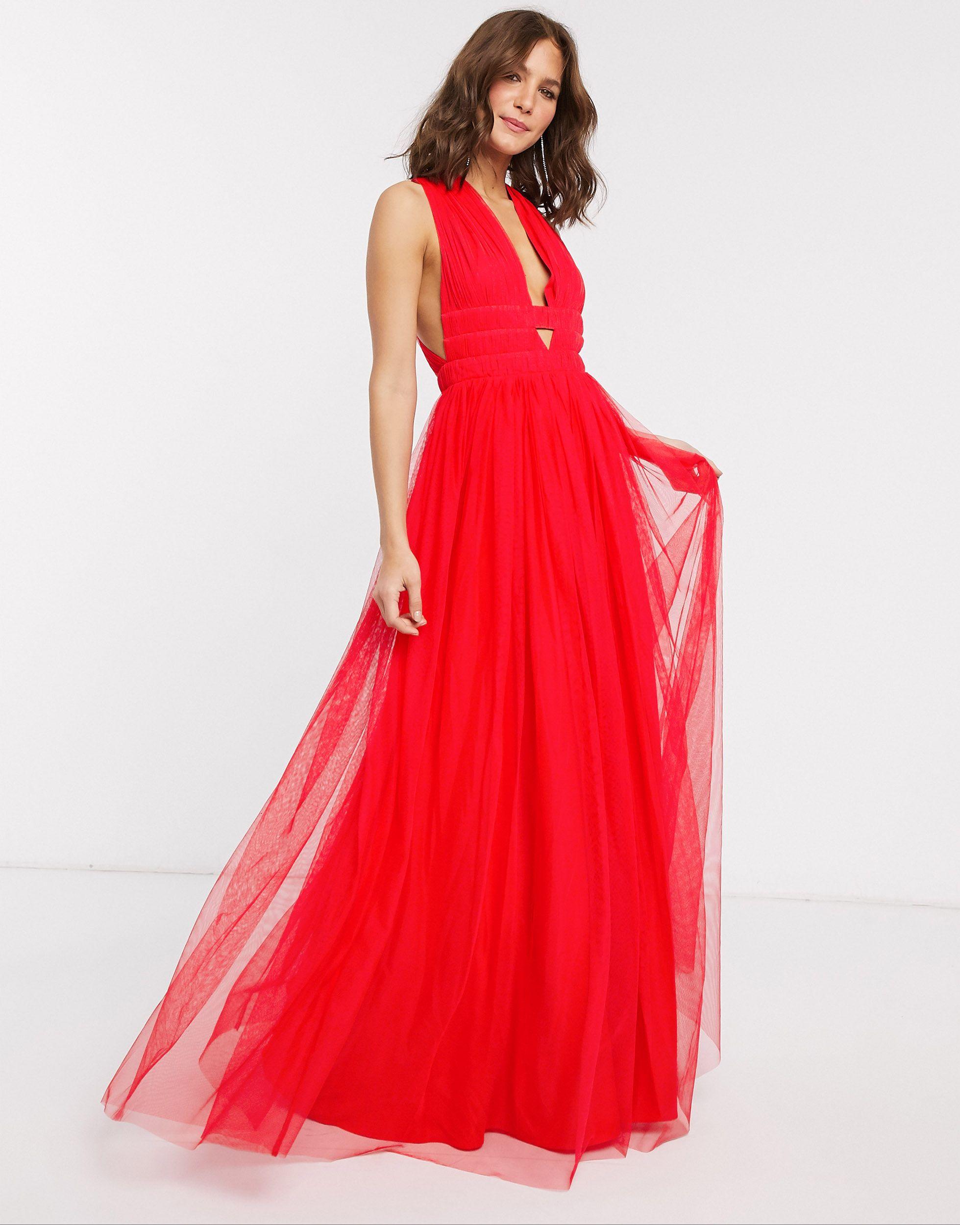 grecian plunge maxi dress