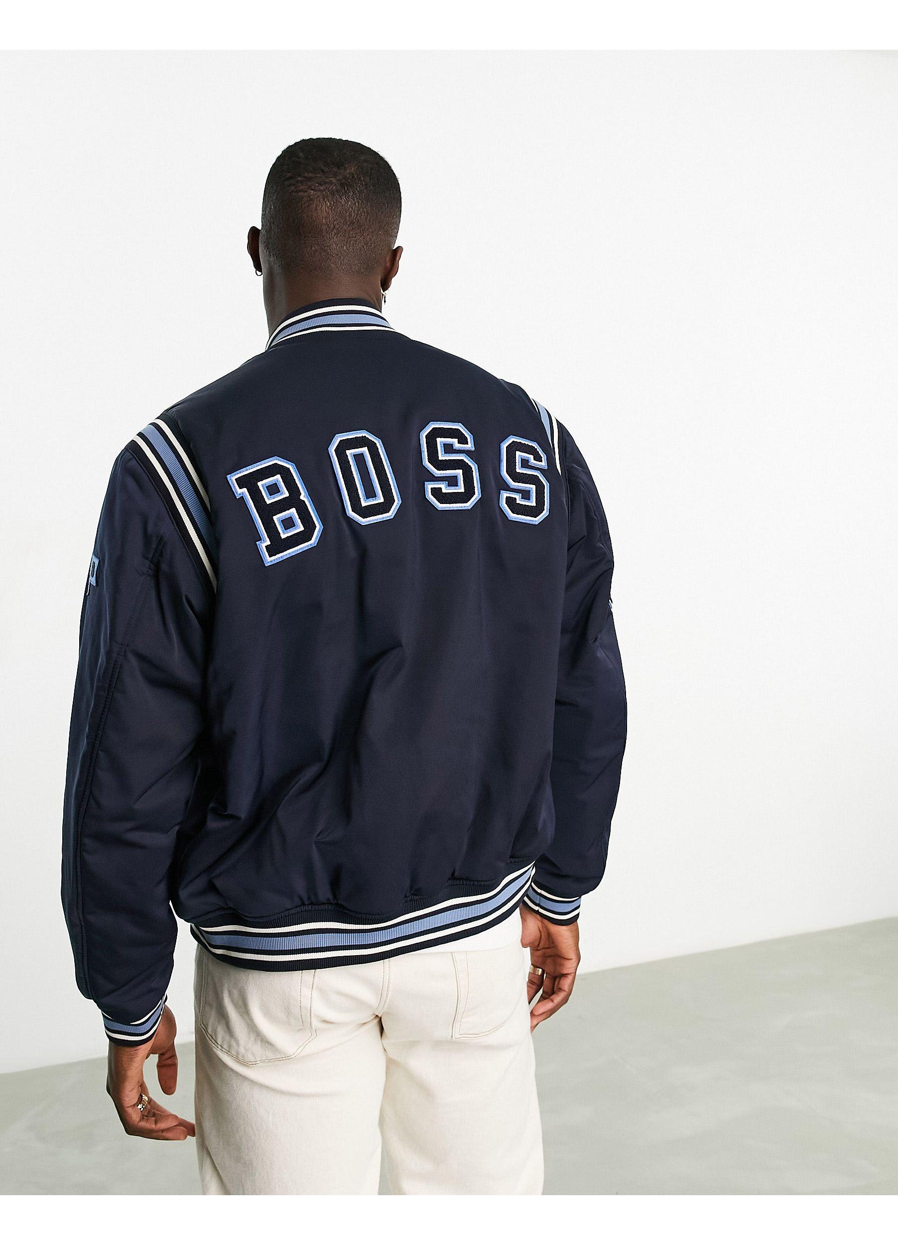 Boss Jacke Hugo Boss Lederjacke Blau HUGO BOSS Blousons » Kaufen