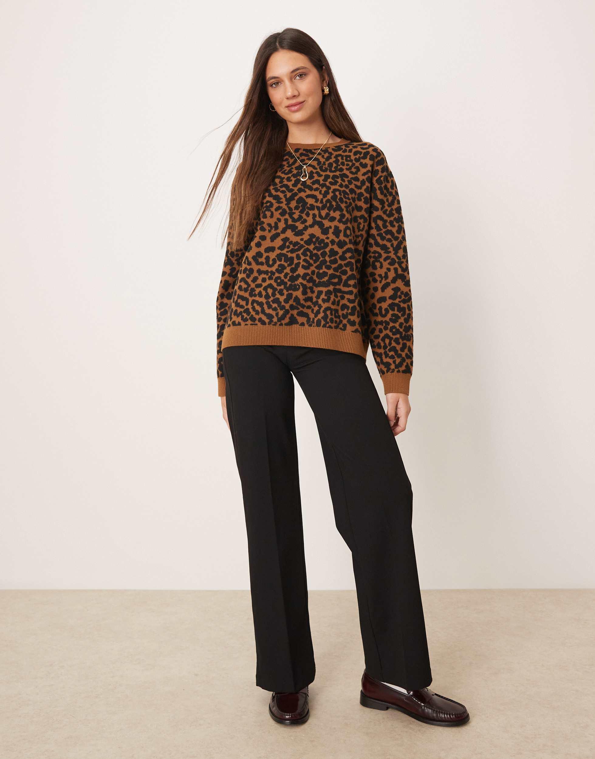 Sweater Asos Animal Print Knitted Jumper Leopard Print Jumper Asos