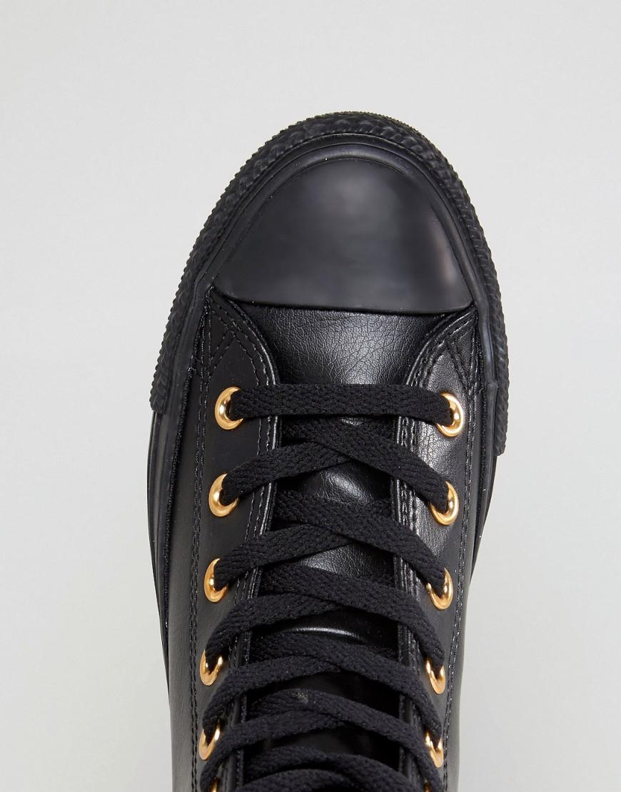 black converse with rose gold eyelets