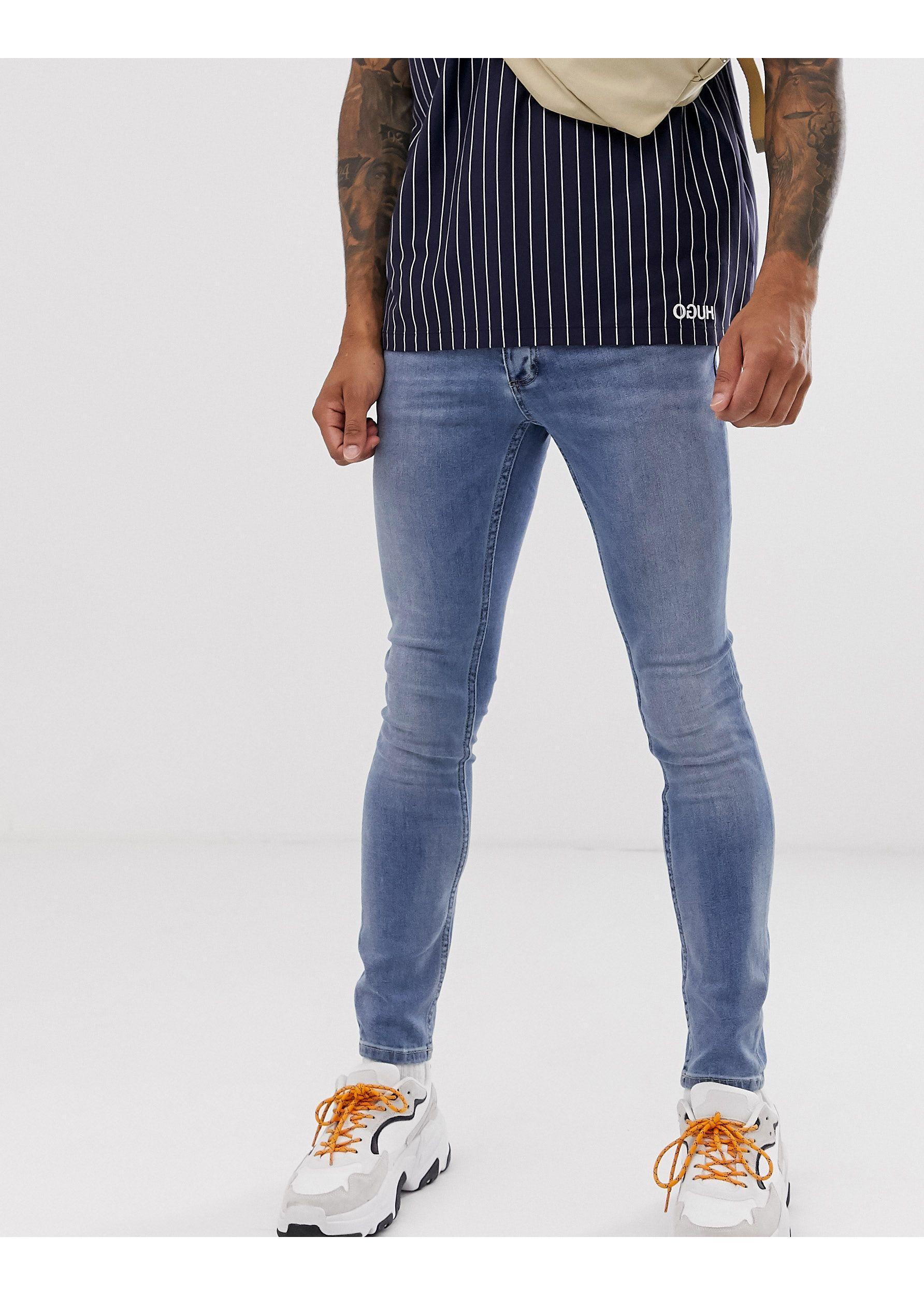 TOPMAN Denim Spray On Jeans in Blue for Men Lyst
