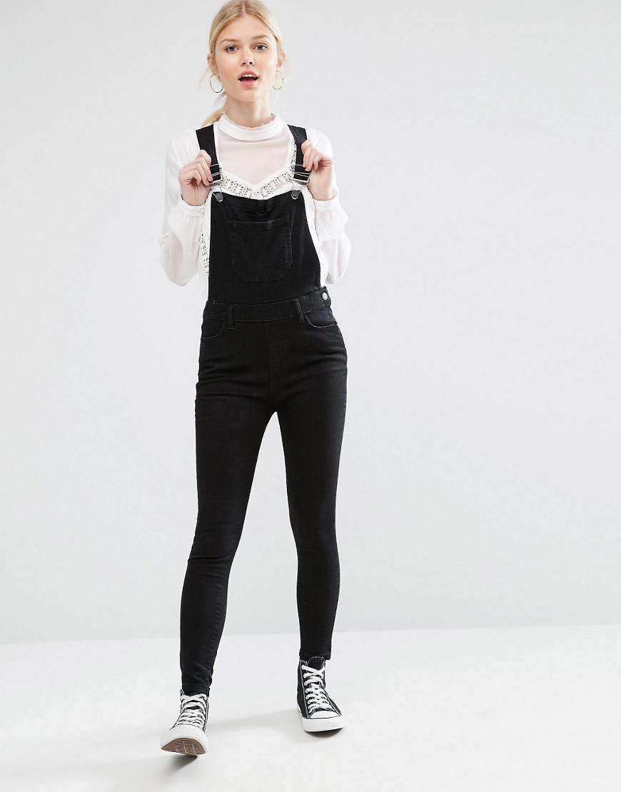 new look denim dungaree dress