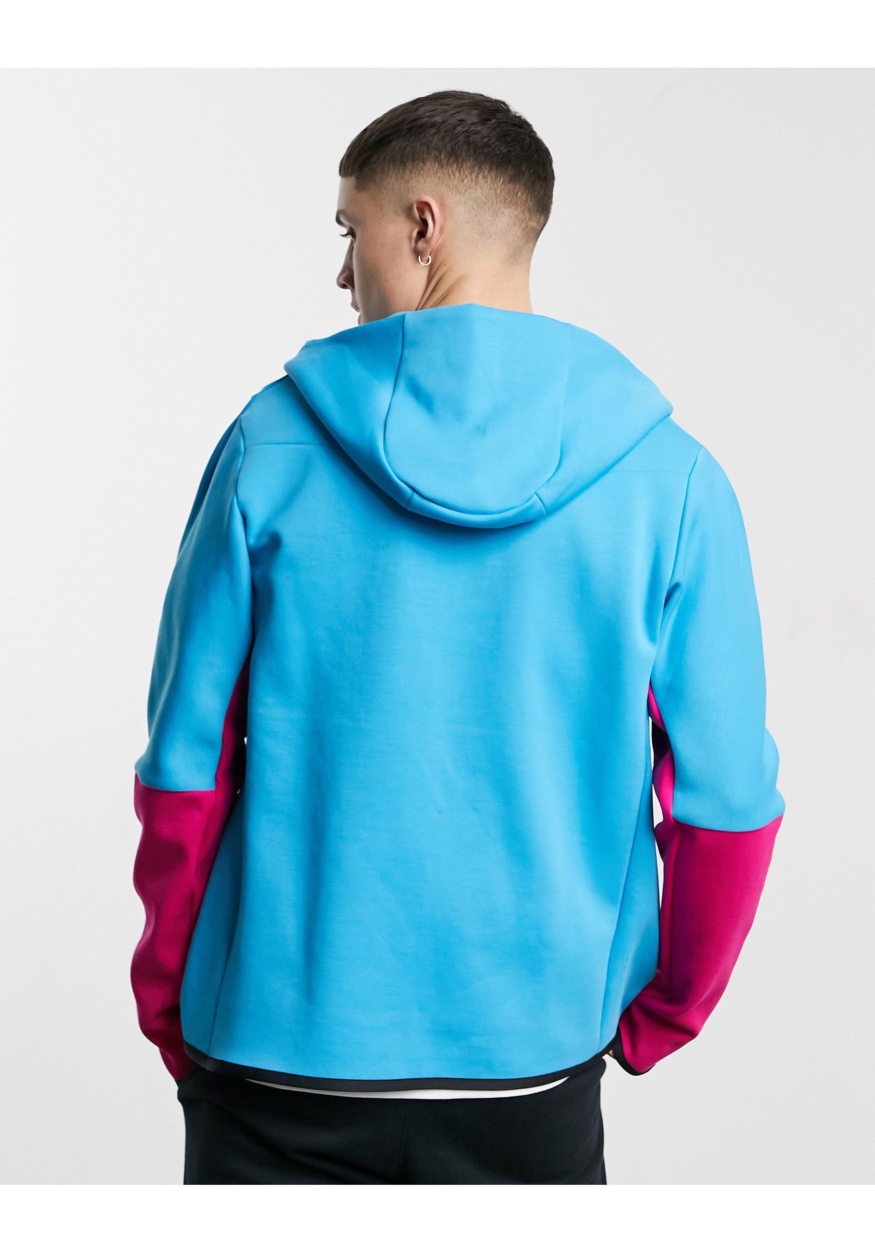 Nike Tech Fleece Full-zip Color Block Hoodie in Black for Men | Lyst
