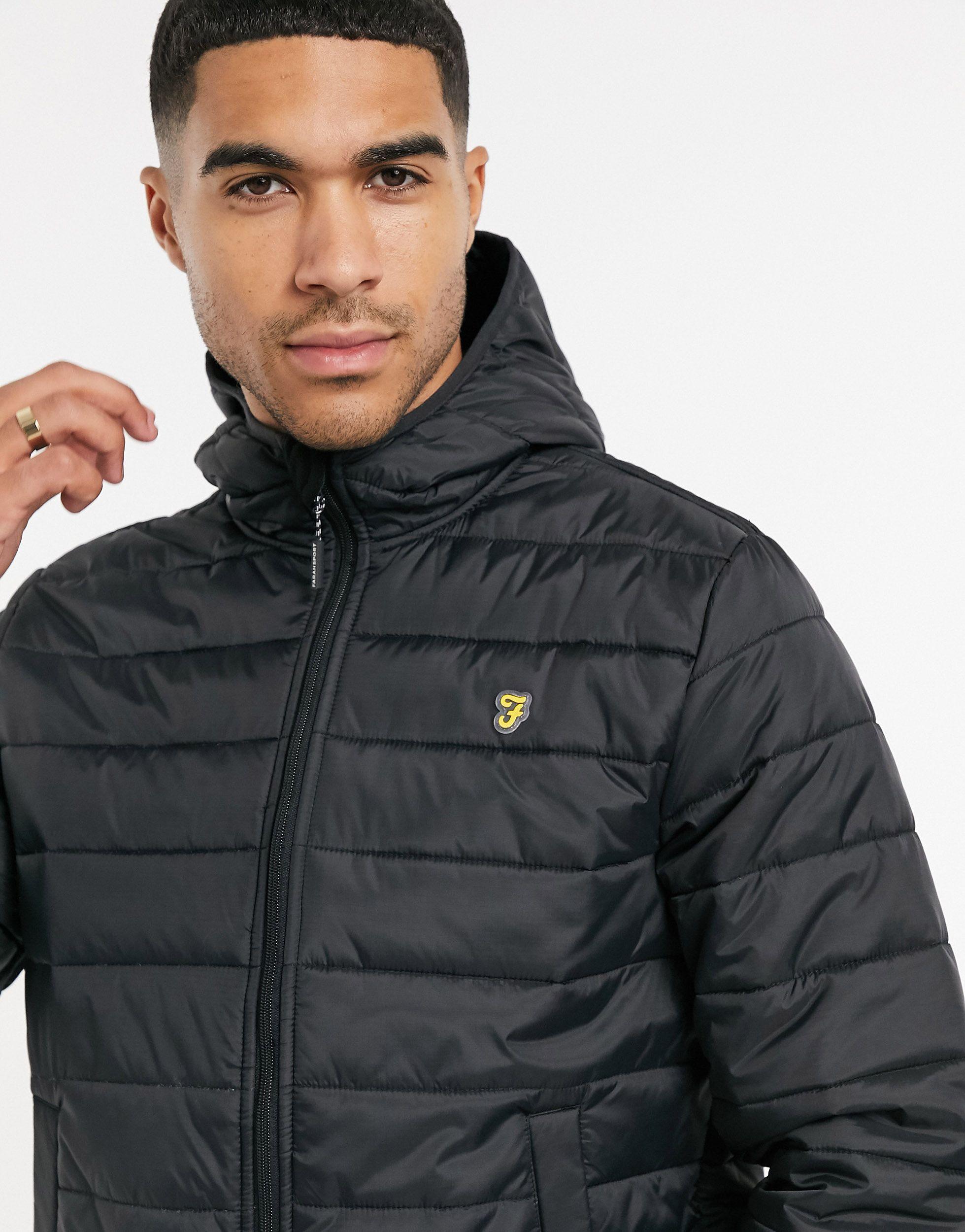 farah puffer jacket black