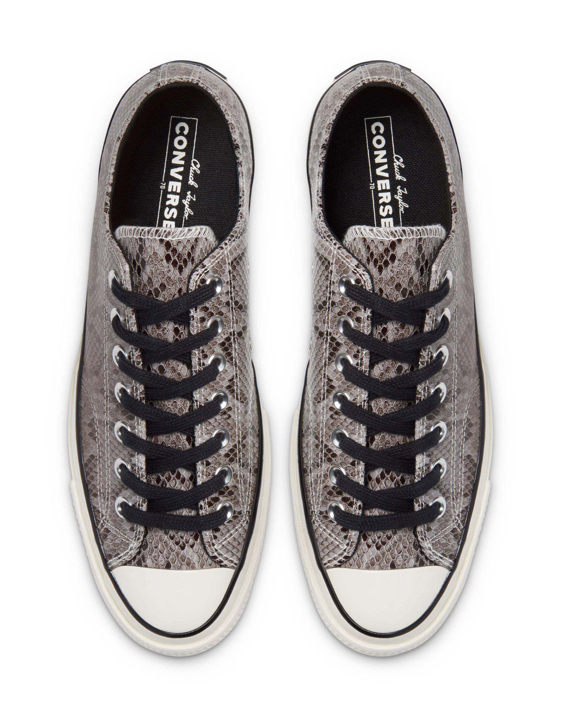 Converse Chuck 70 Low Archive Reptile Snake Print Leather Sneakers in Gray  | Lyst