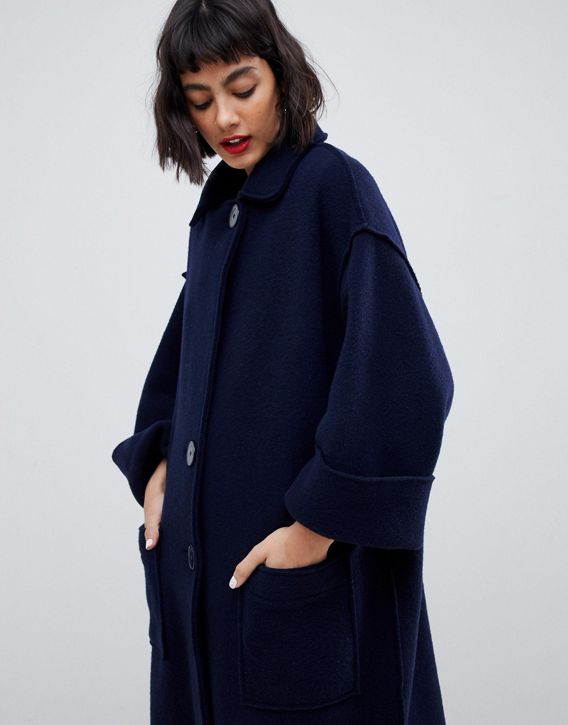 navy oversized coat