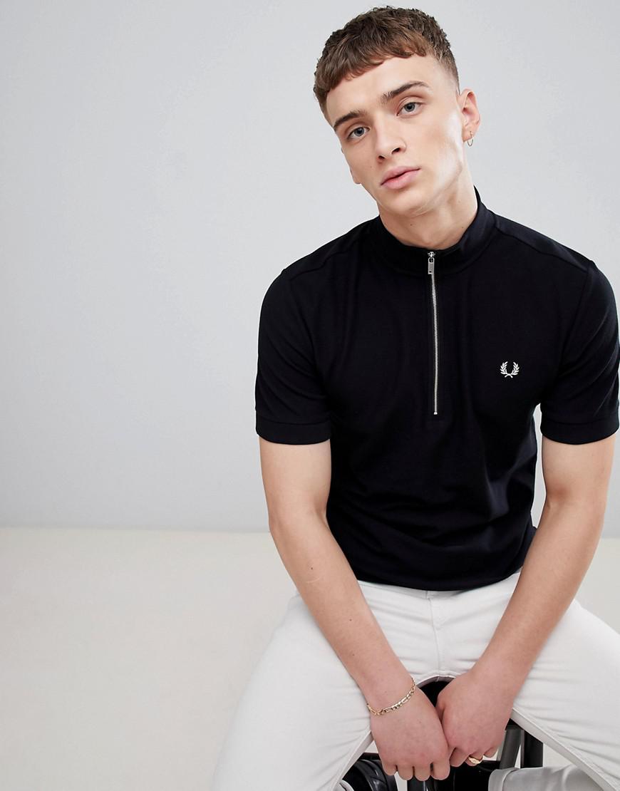 fred perry zip neck polo