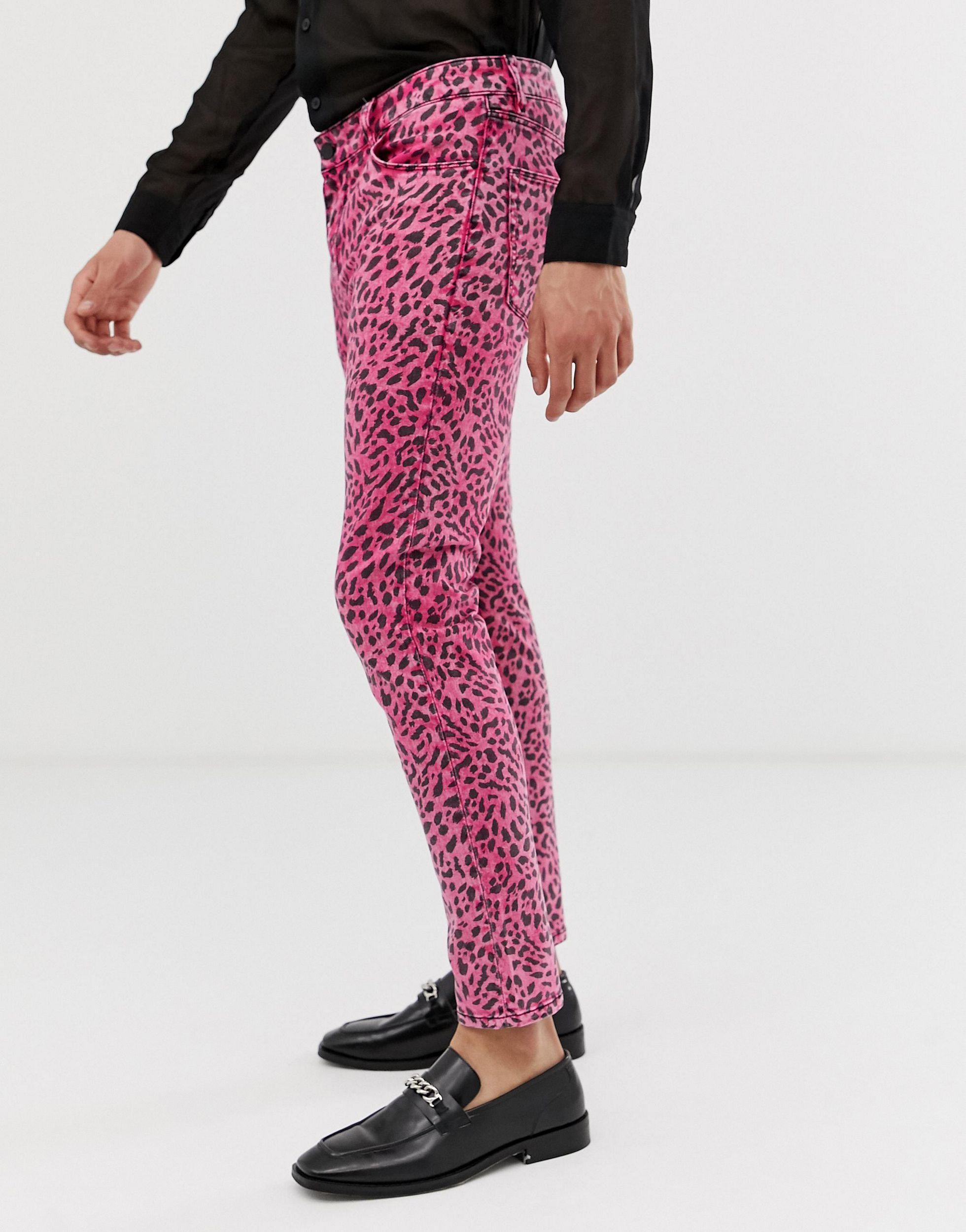 ASOS Denim Skinny Jeans in Pink for Men 