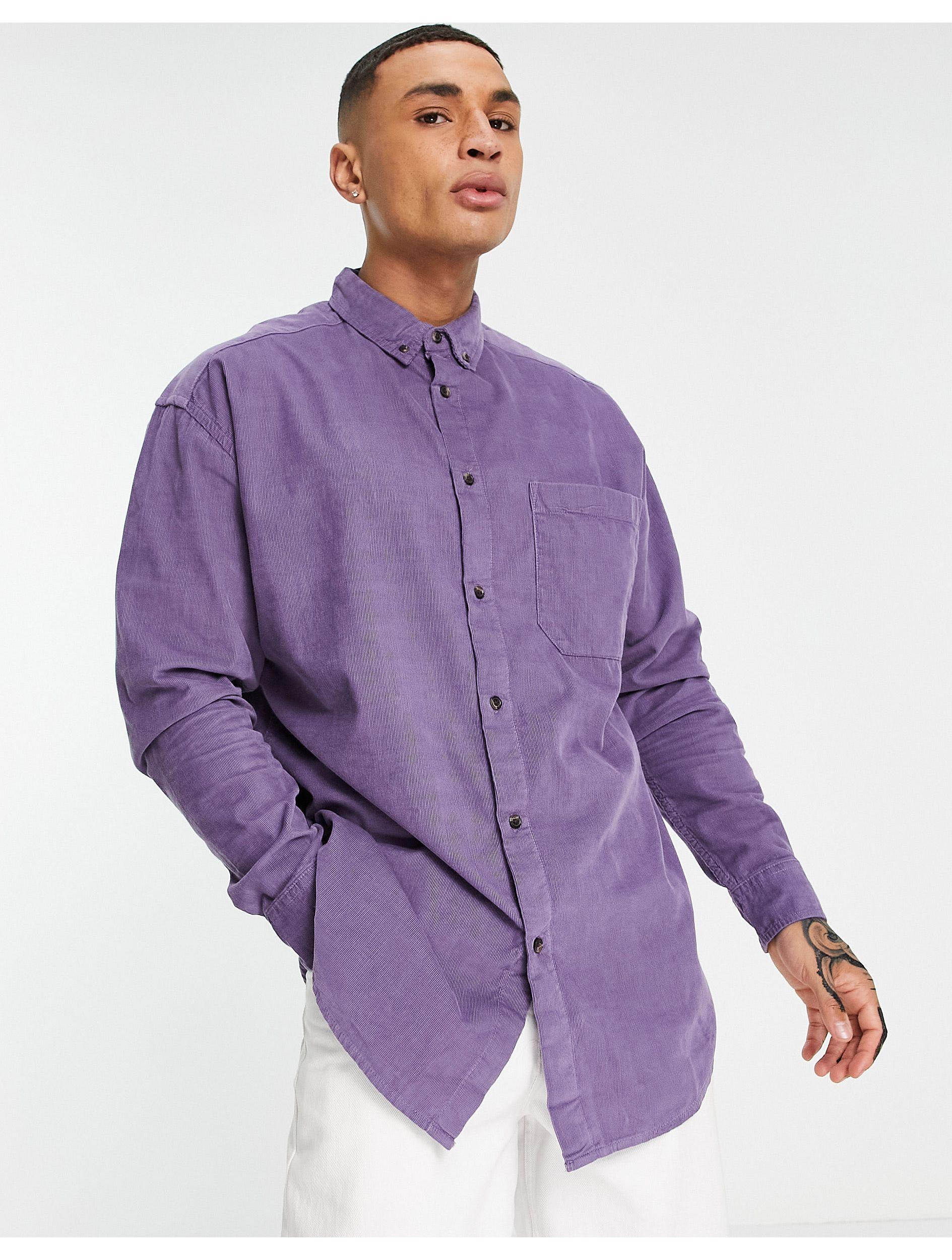 ASOS Oversized Corduroy Overhemd in het Paars voor heren Lyst NL