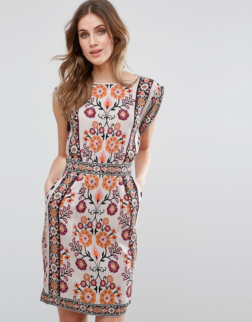 warehouse floral shirt dress