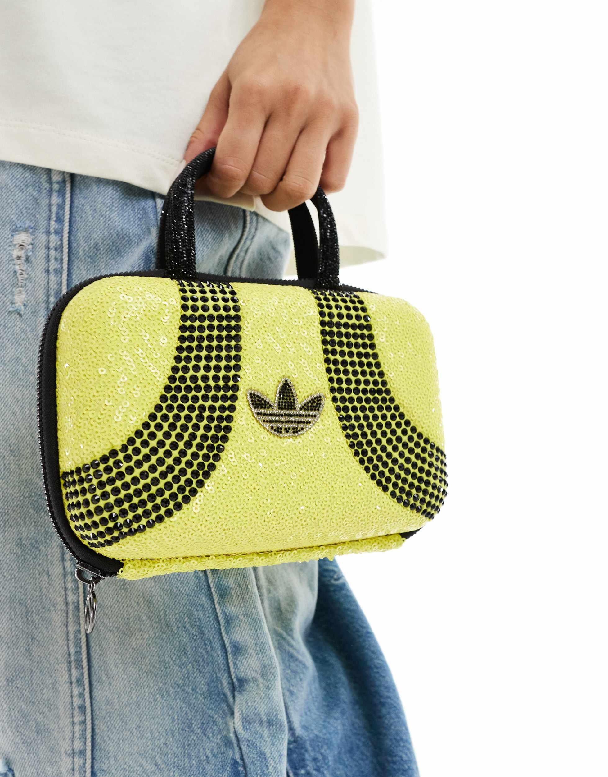 ★adidas★ Rhinestone Clutch Bag Yellow JM1188 adidas] Rhinestone clutch bag JM1188 Yellow | eBay