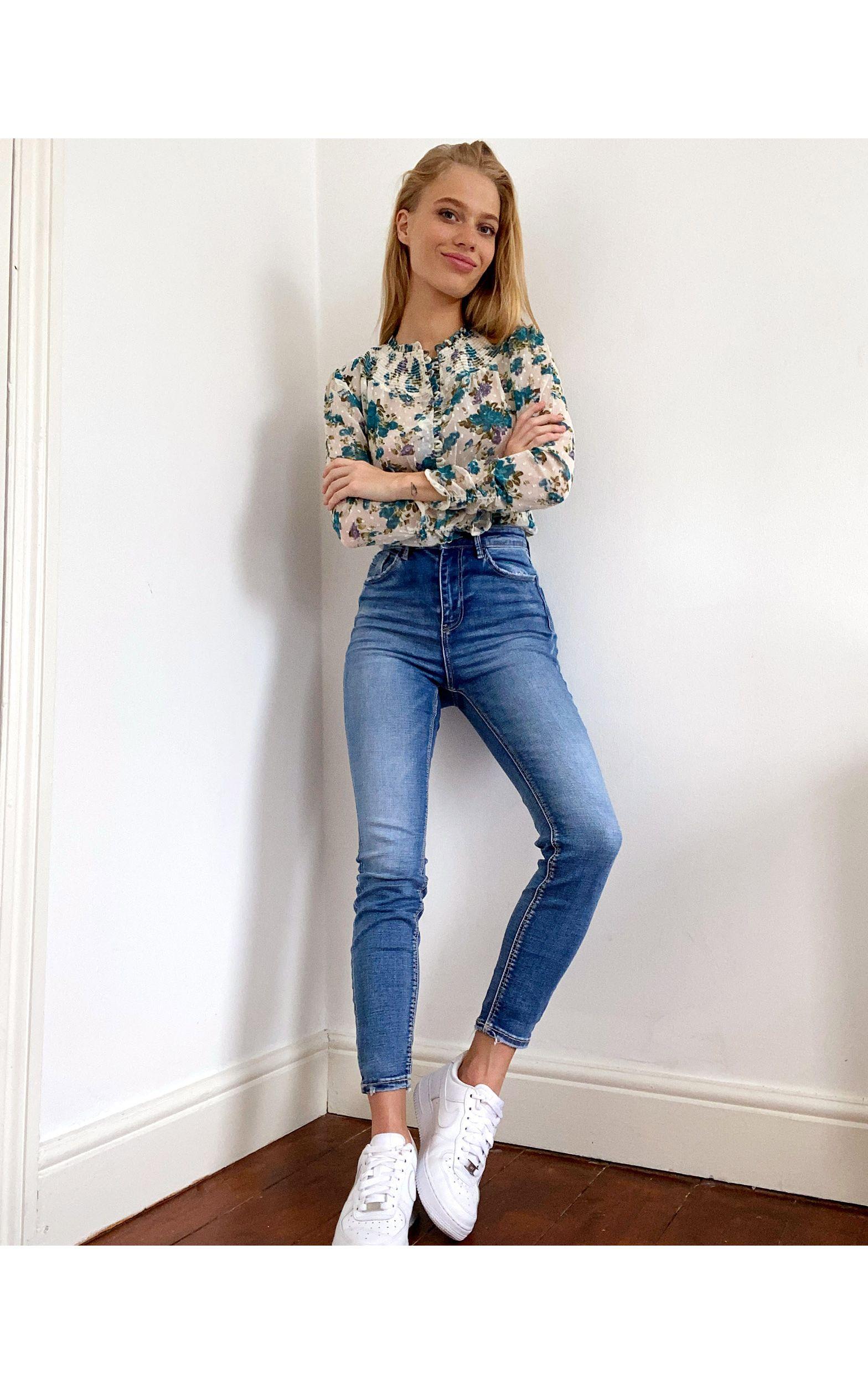 Stradivarius Denim Super High Waist Skinny Jean in Blue - Save 54% | Lyst