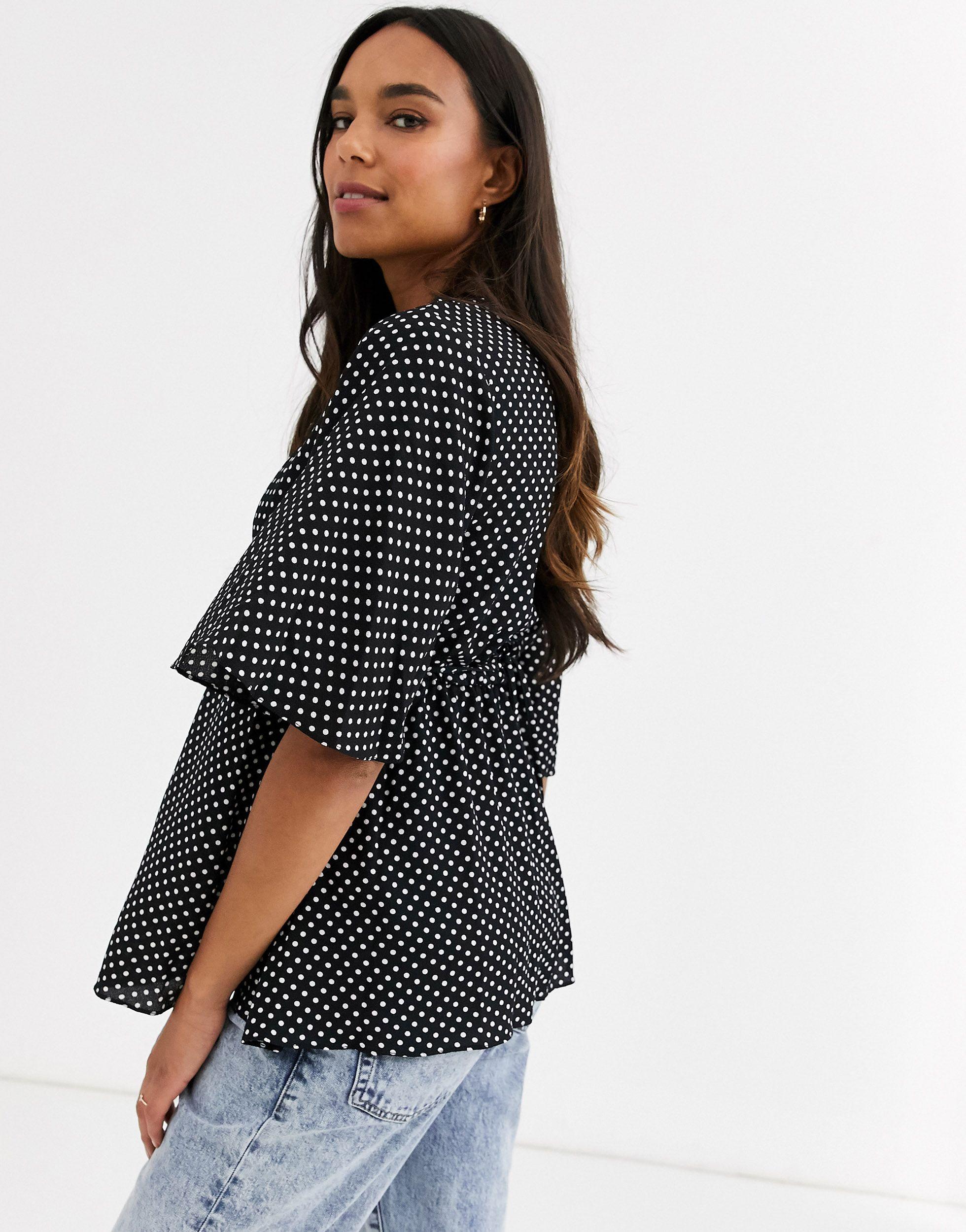 new look black peplum top