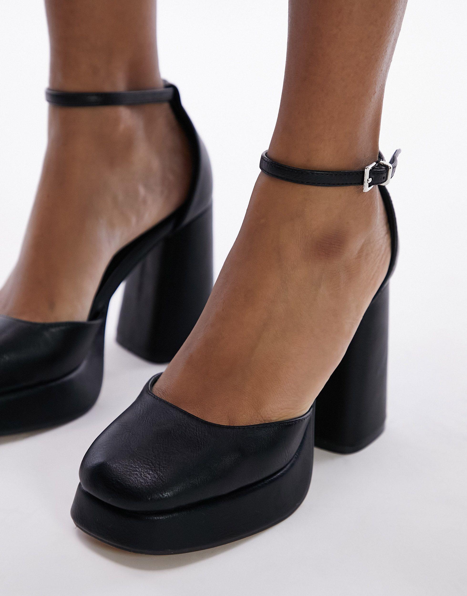 procedure straf duizend TOPSHOP Daphne Round Toe Heeled Shoe in Black | Lyst