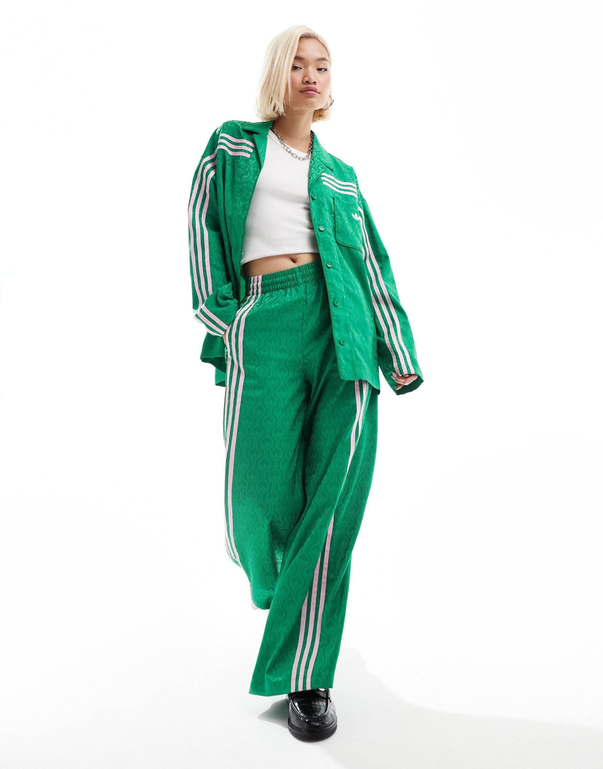 adidas Originals Satin Top in Green | Lyst