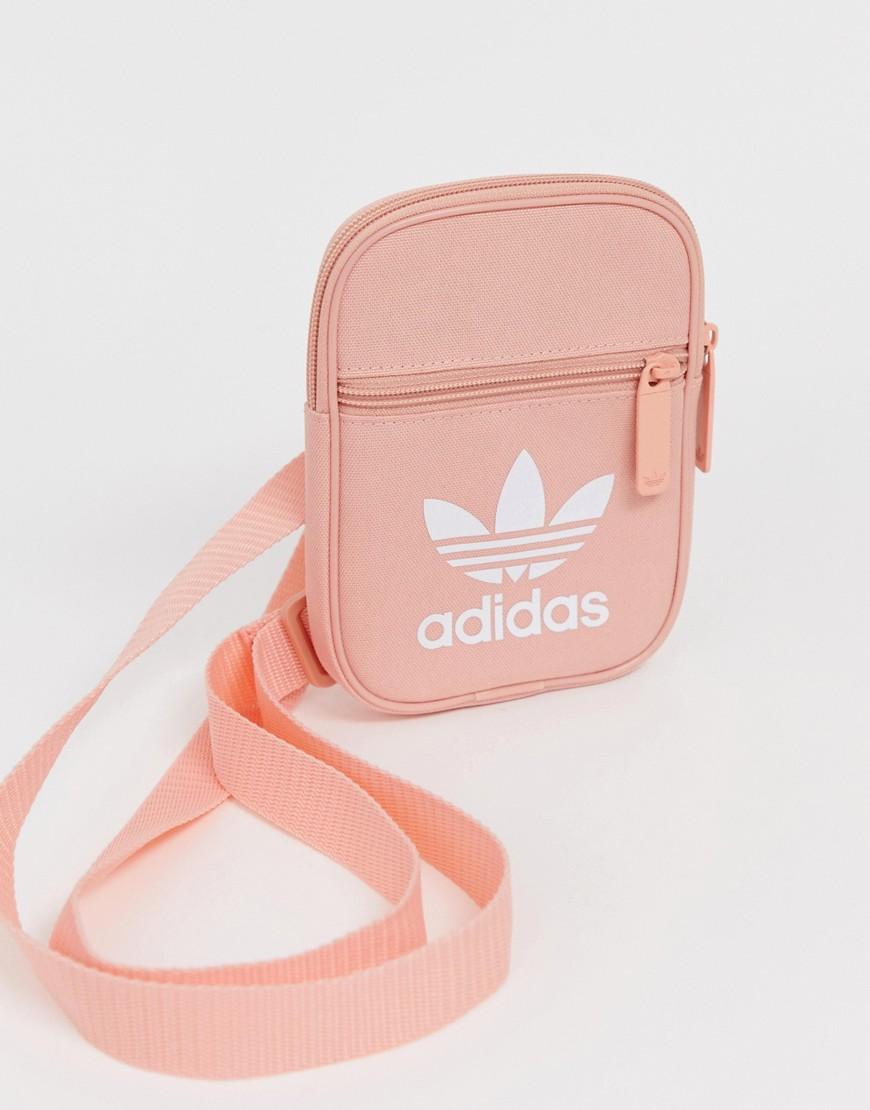 Adidas Originals Pink Festival Mini Multiway Bag With Trefoil Logo Adidas Originals Pink Festival Mini Multiway Bag With Trefoil Logo