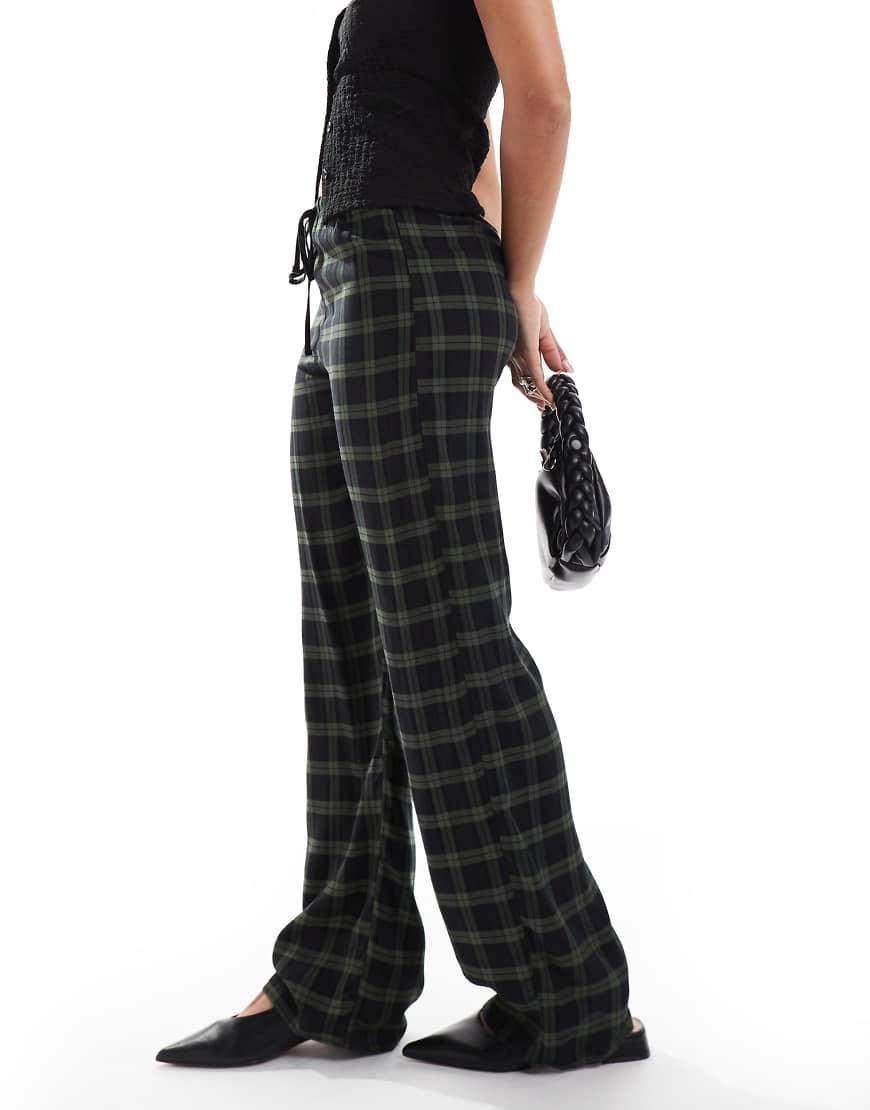 Wide Leg Trousers Check Trousers Asos Pull&Bear Wide Leg Tartan