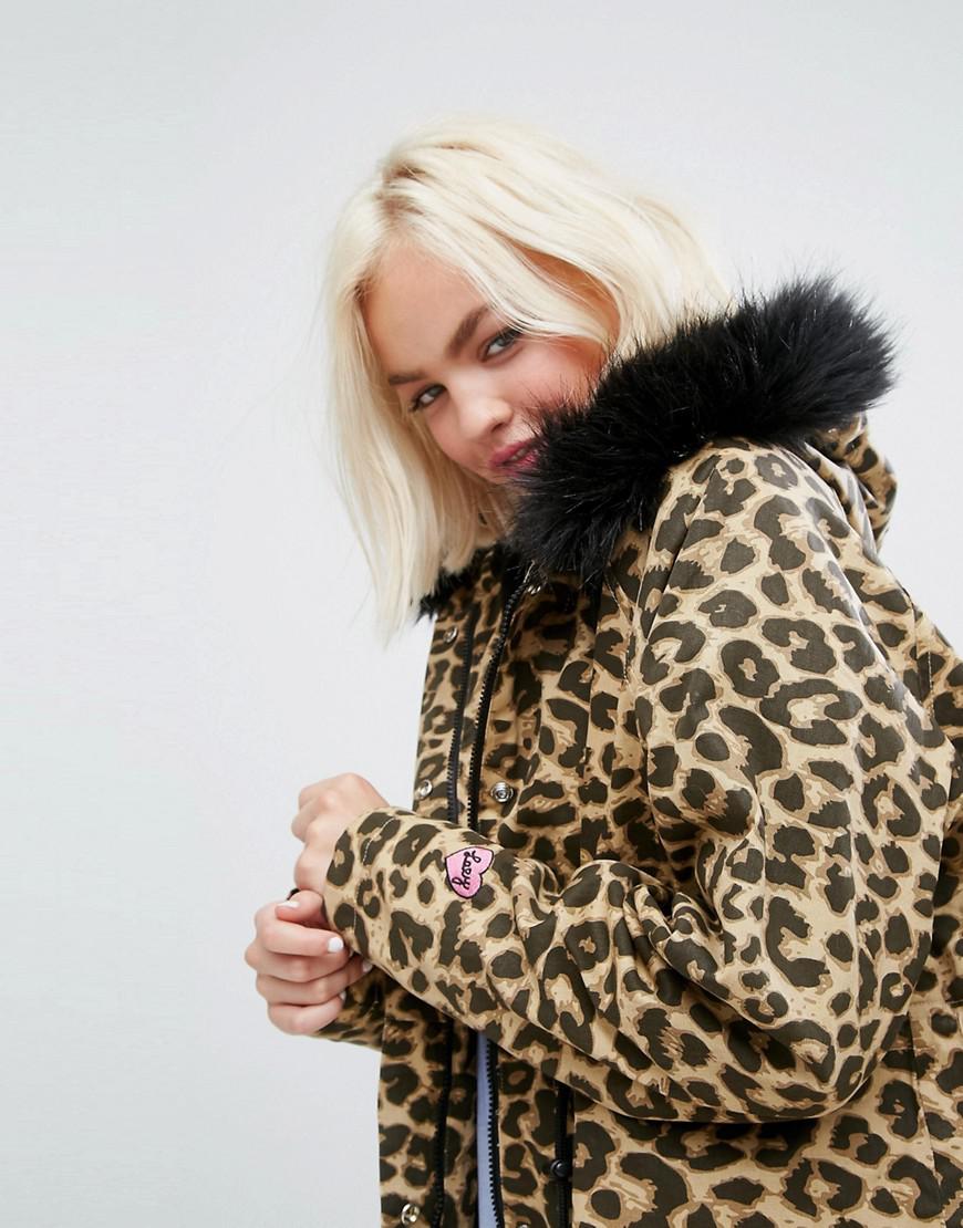 lazy oaf leopard parka
