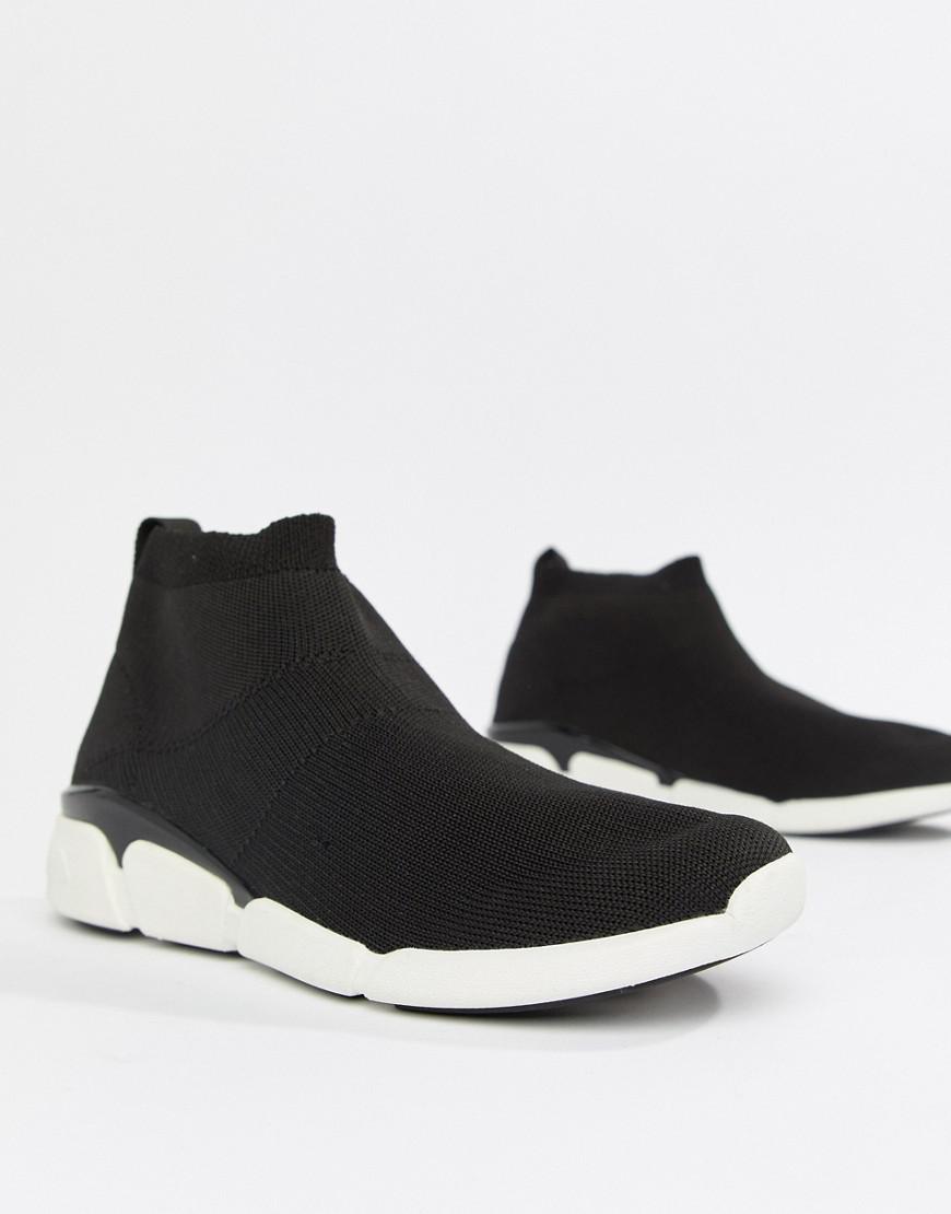 ALDO Leather Black Sock Sneakers With Chunky Soles - Lyst