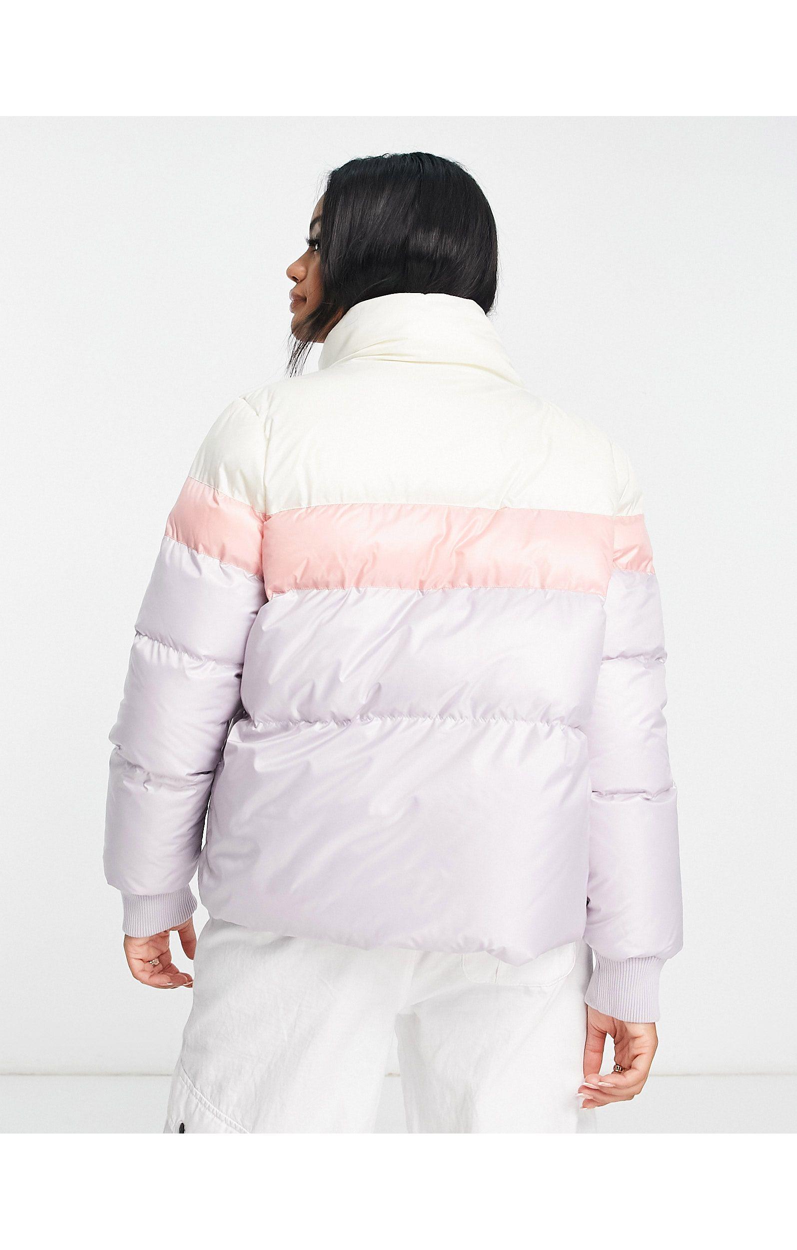 Fila Colour Block Puffer Jacket in White | Lyst