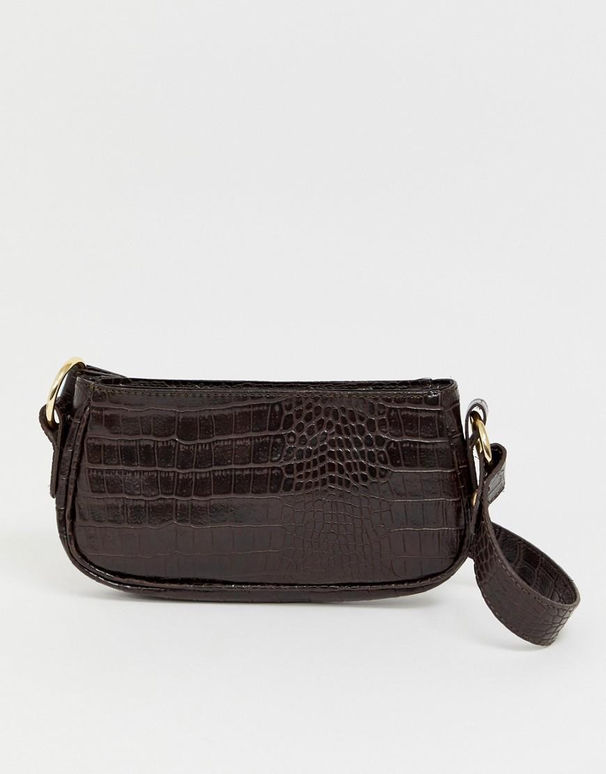 croc effect 90s shoulder bag