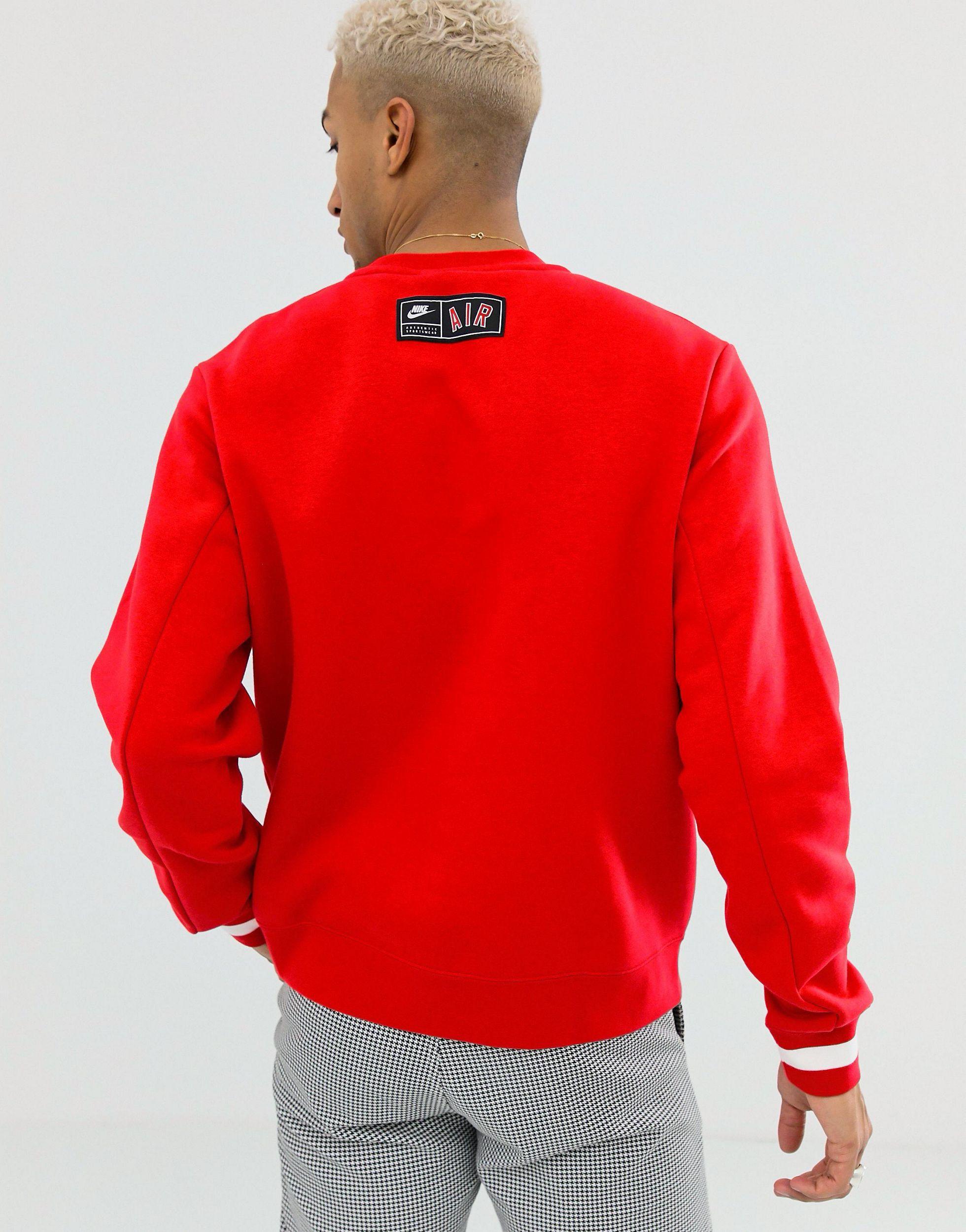 Nike Air Crewneck Fleece in Red for Men Lyst UK