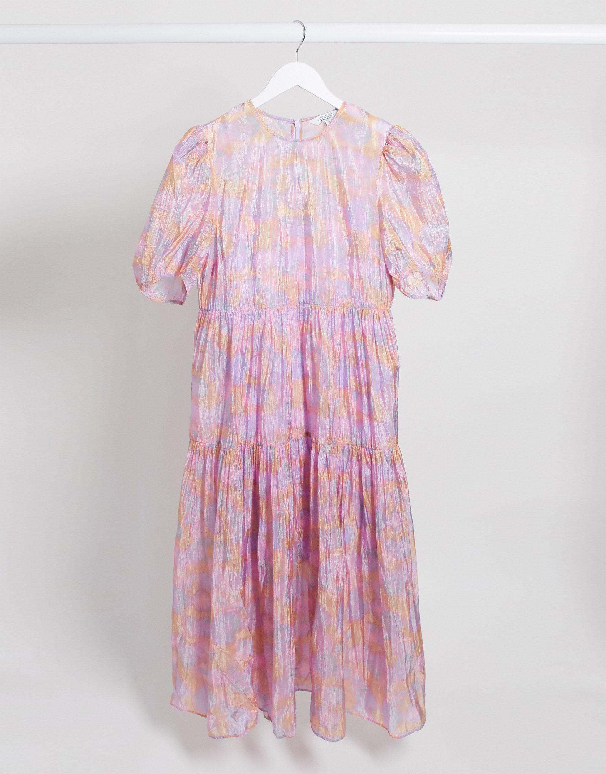 Voluminous Puff Sleeve Midi Dress 