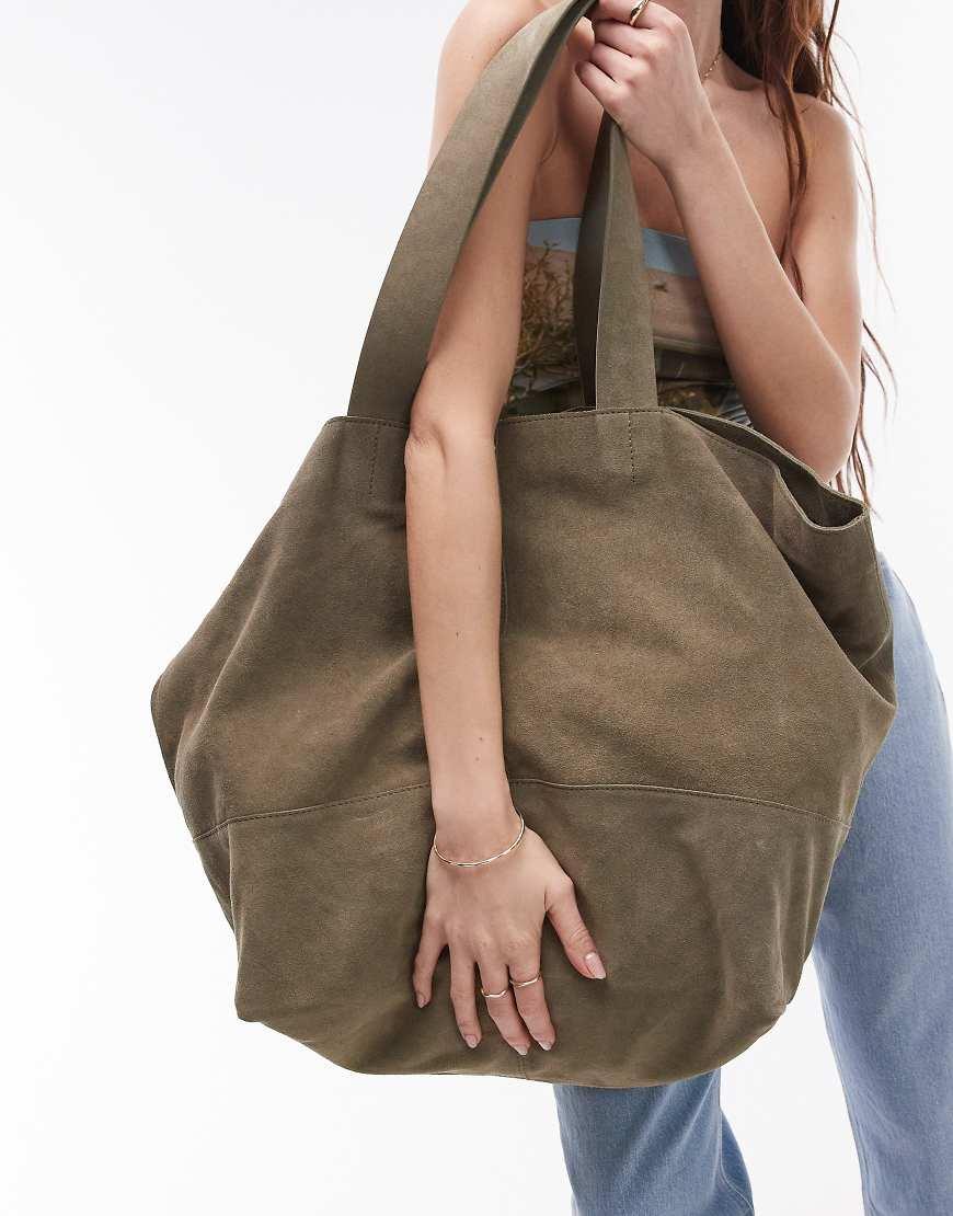 Leather Topshop Suede Bag TOPSHOP Lucy Suede Oversized Tote Bag In