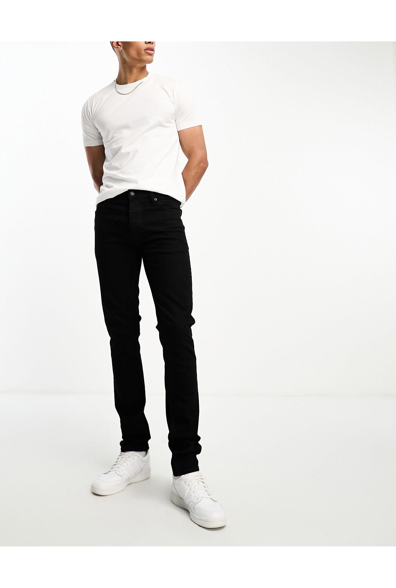 French Connection Tall Slim Fit Jeans in Black for Men | Lyst
