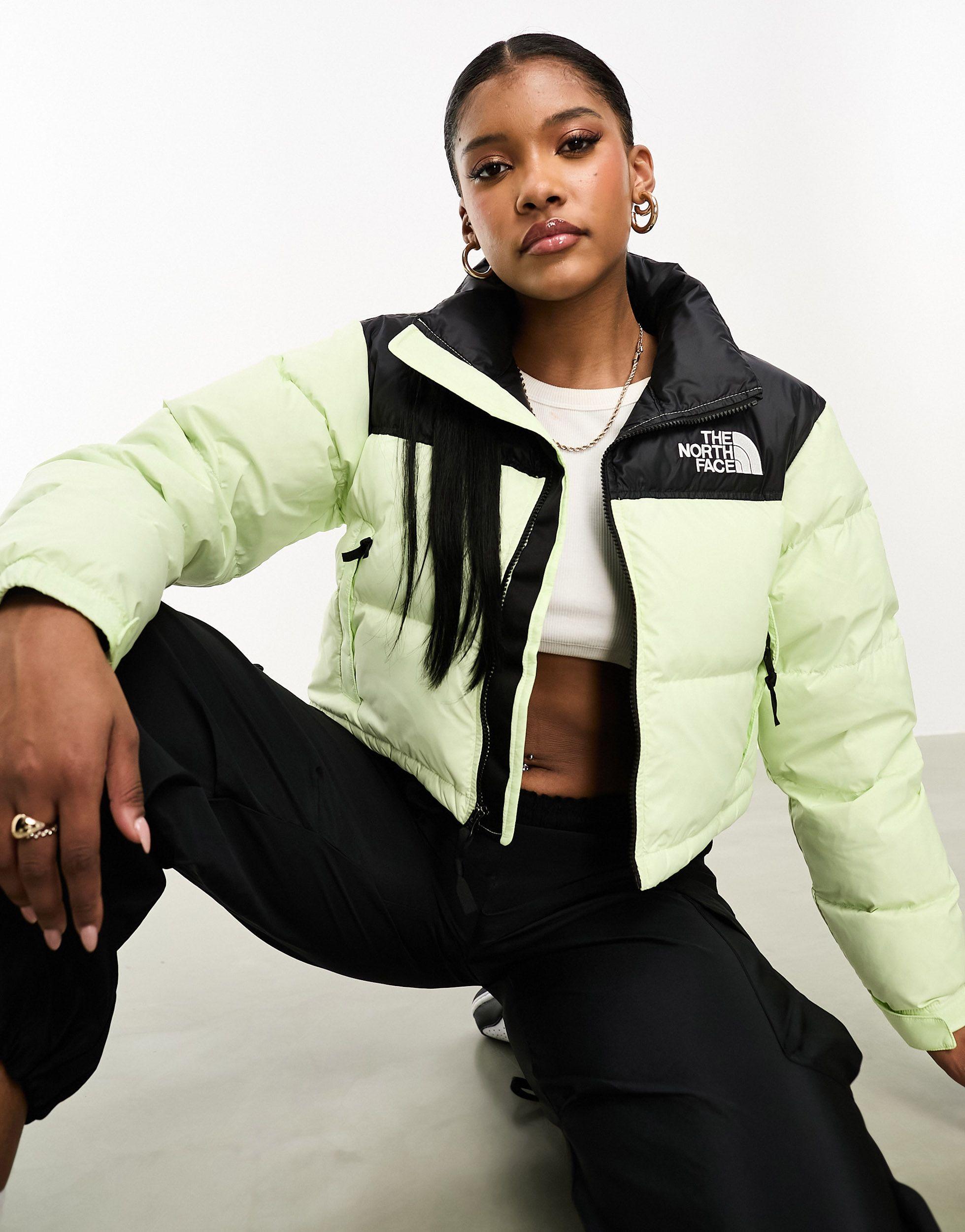 The North Face Nuptse Cropped Down Puffer Jacket in Natural | Lyst