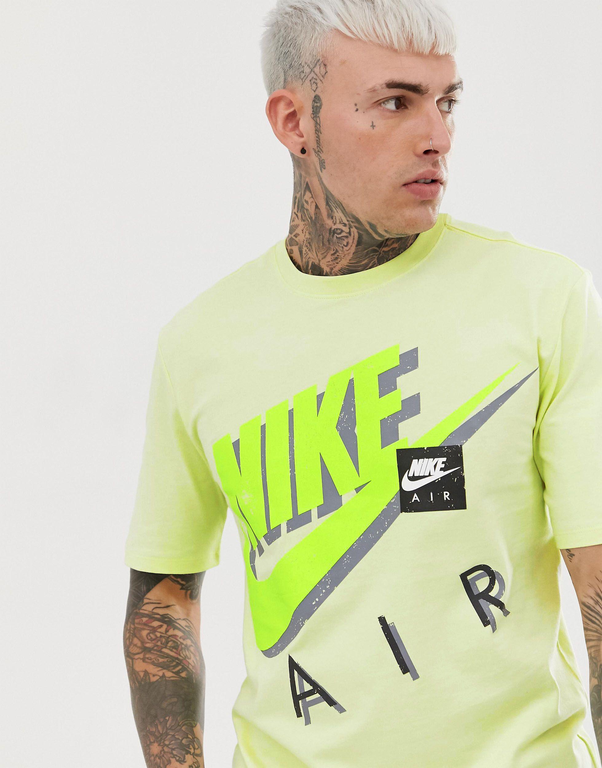Camiseta verde con logo flúor extragrande Nike de hombre de color Verde |  Lyst