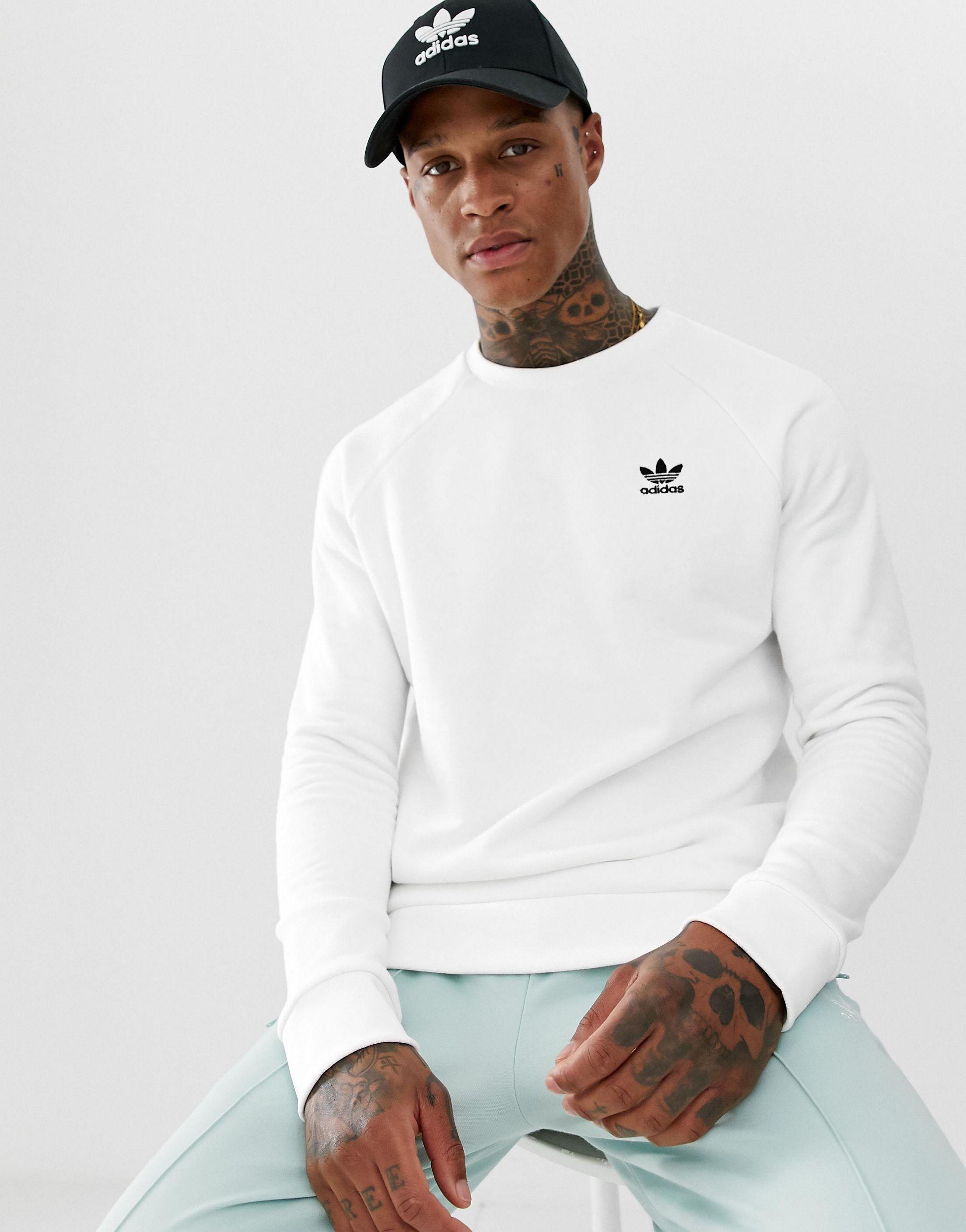 Adidas Originals Sweatshirt With Small Logo In White Online, SAVE 39% -  icarus.photos