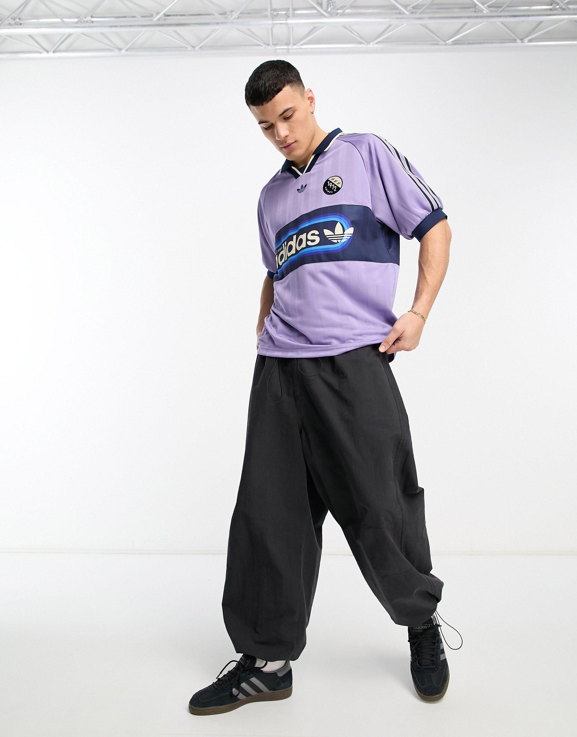 adidas Originals Bloke Pop Retro Football Jersey in Purple for Men