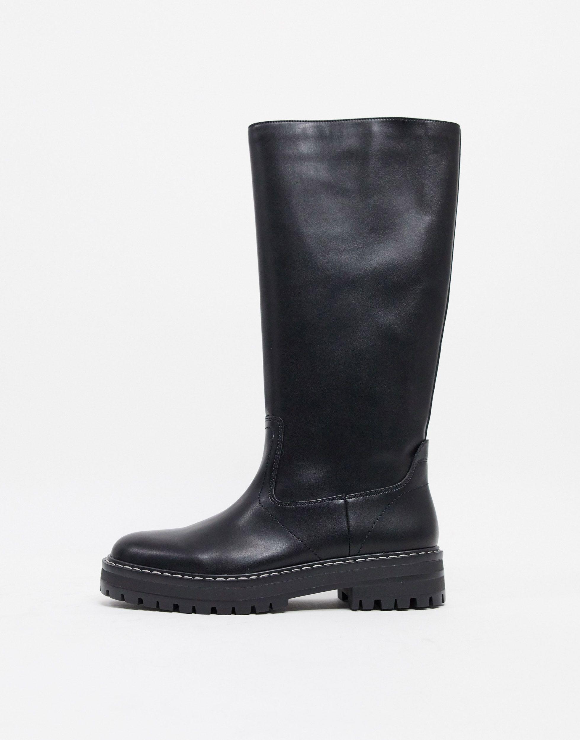 Botas altas negras planas Mango de color Rosa | Lyst