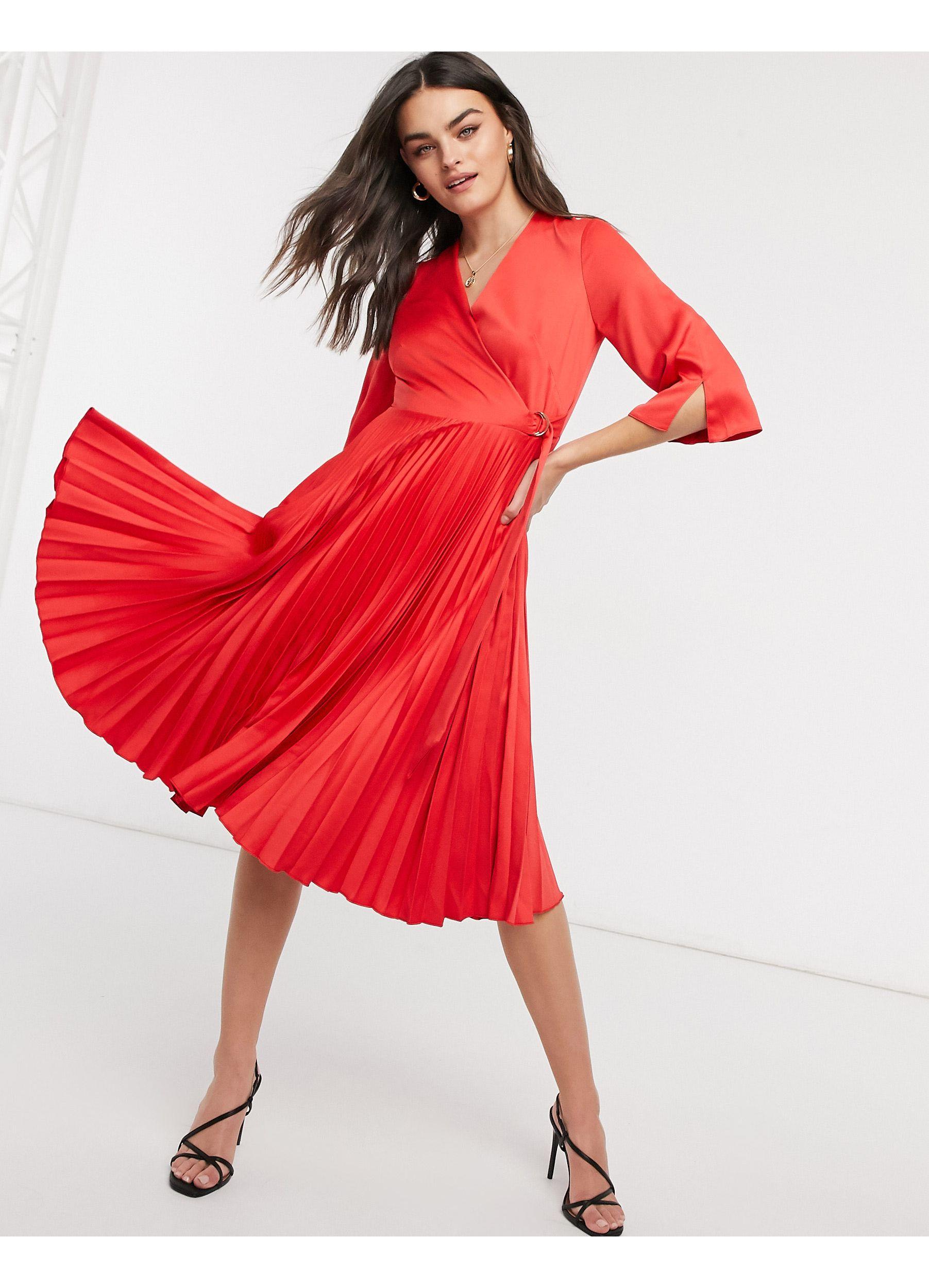 closet pleated wrap dress